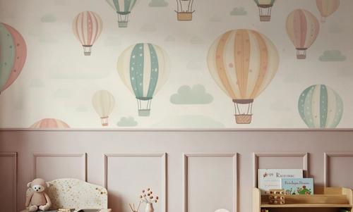 Hot Air Balloon Cloudy White