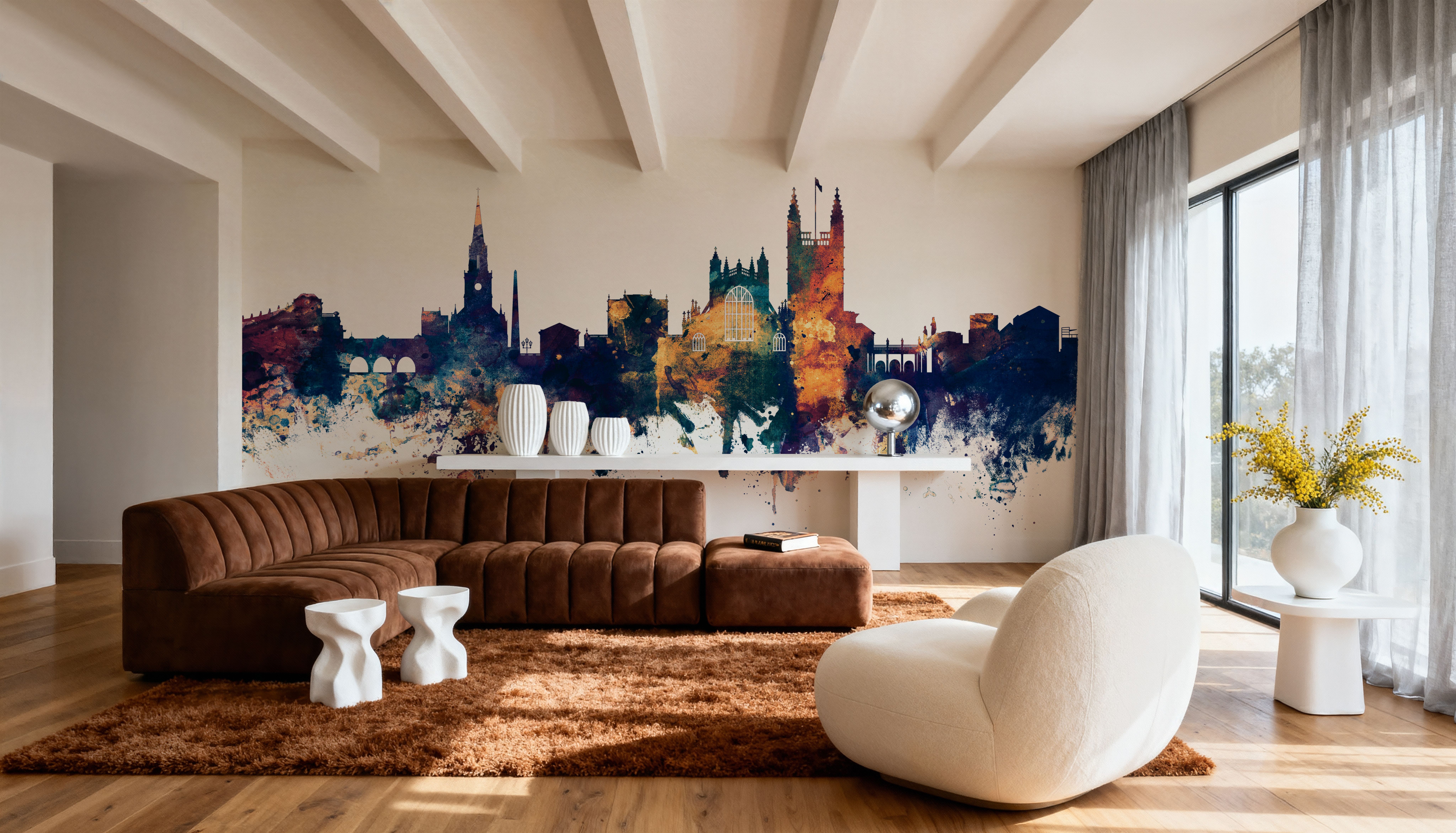 Bath England Skyline Blue & Bronze