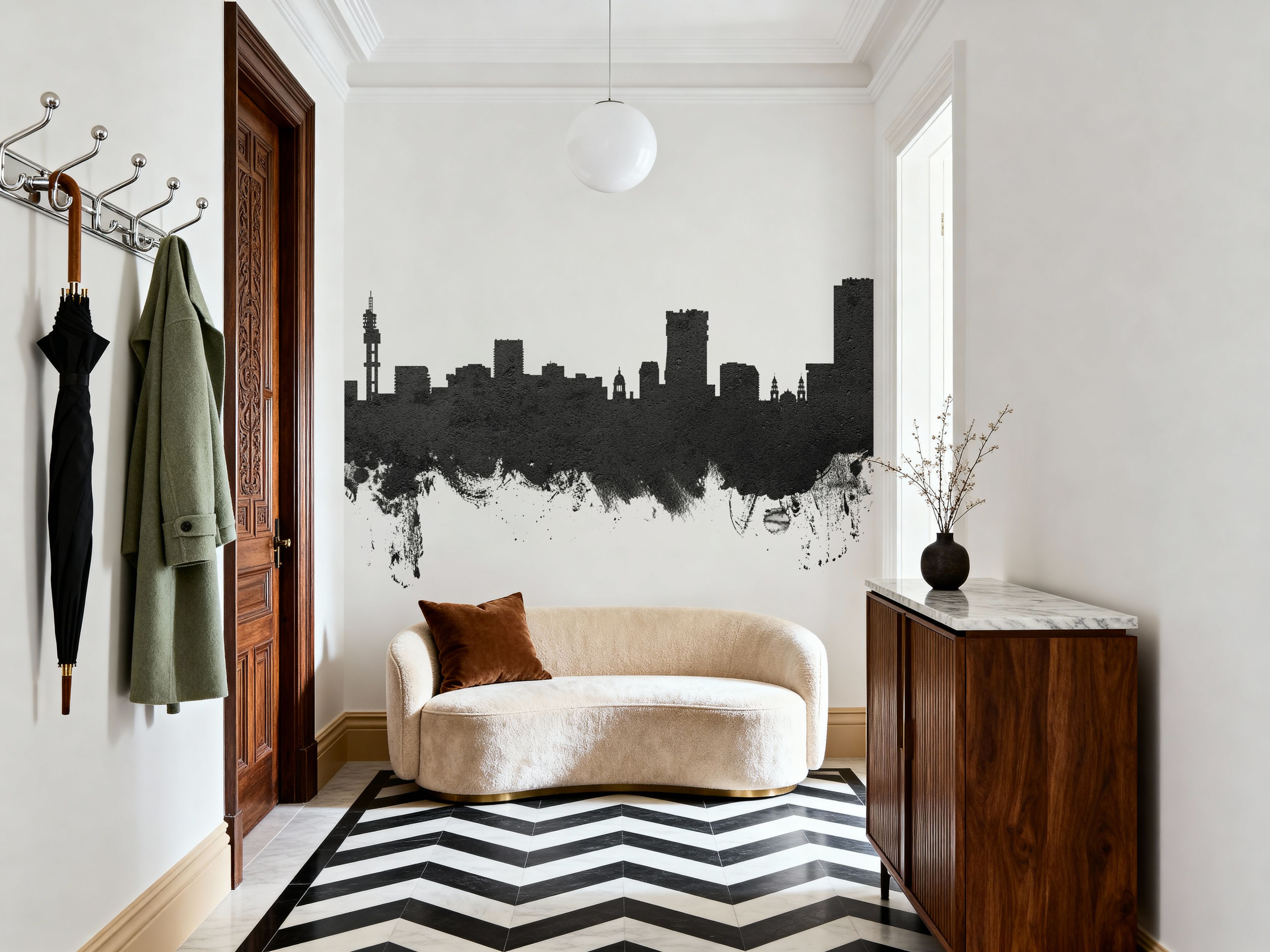 Pretoria South Africa Skyline Black & White