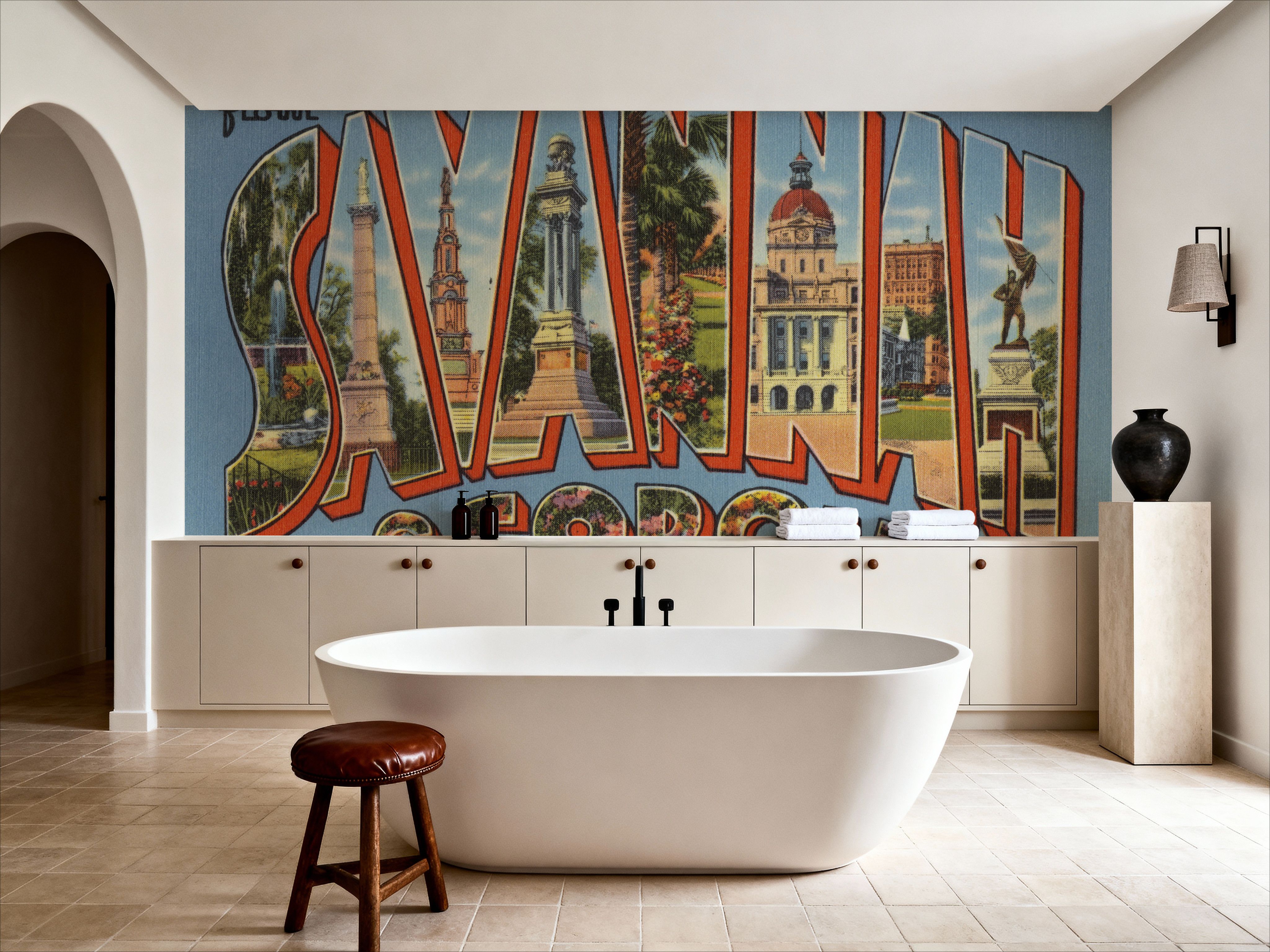 Greetings from Savannah - Screenprint Postcard