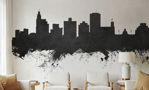 Jackson Mississippi Skyline Black & White