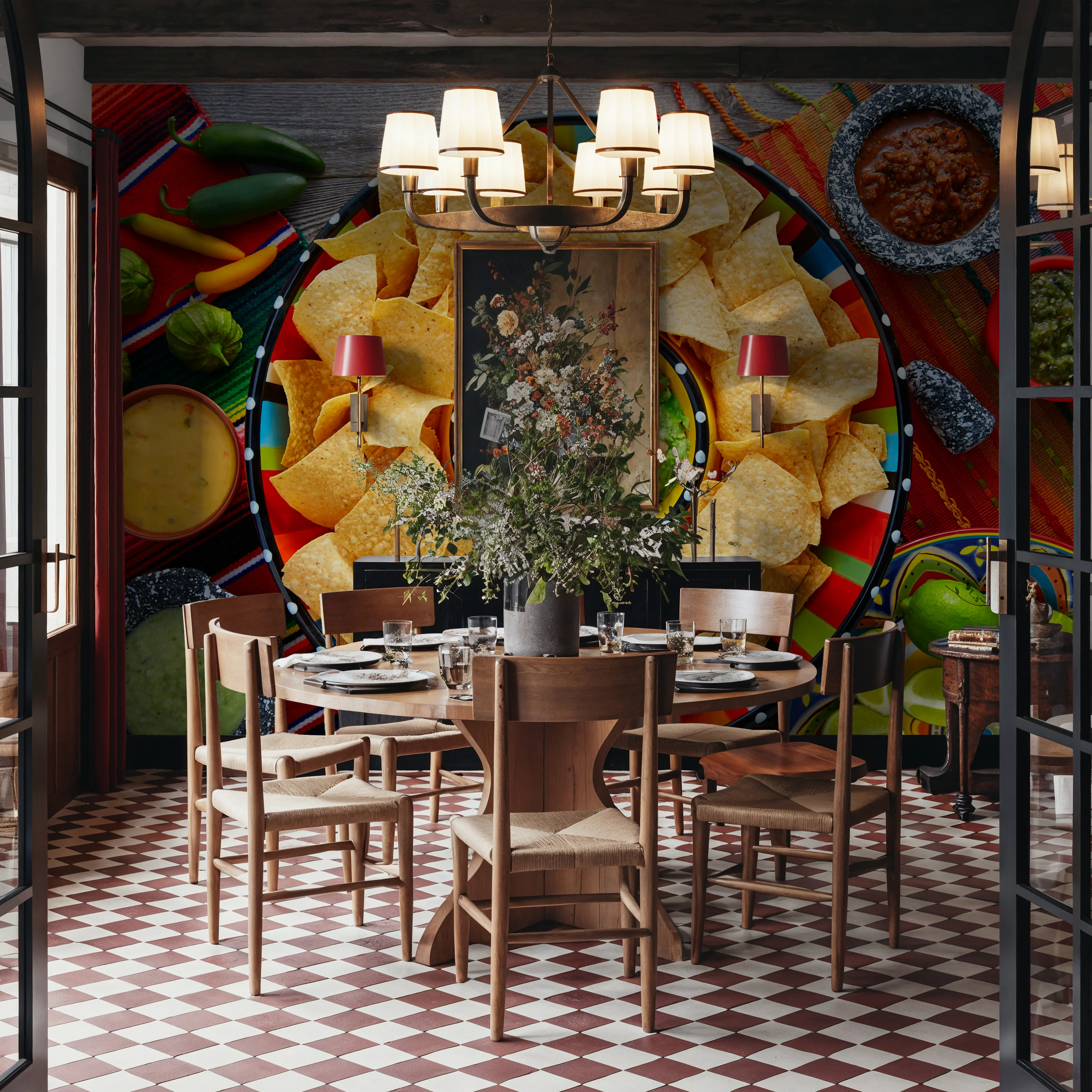 Wall Mural - Nachos Dreams - Food & Drink mural wallpaper - Green - Hallway staircases - Wallism UK - Peel & Stick or Paste-the-Wall
