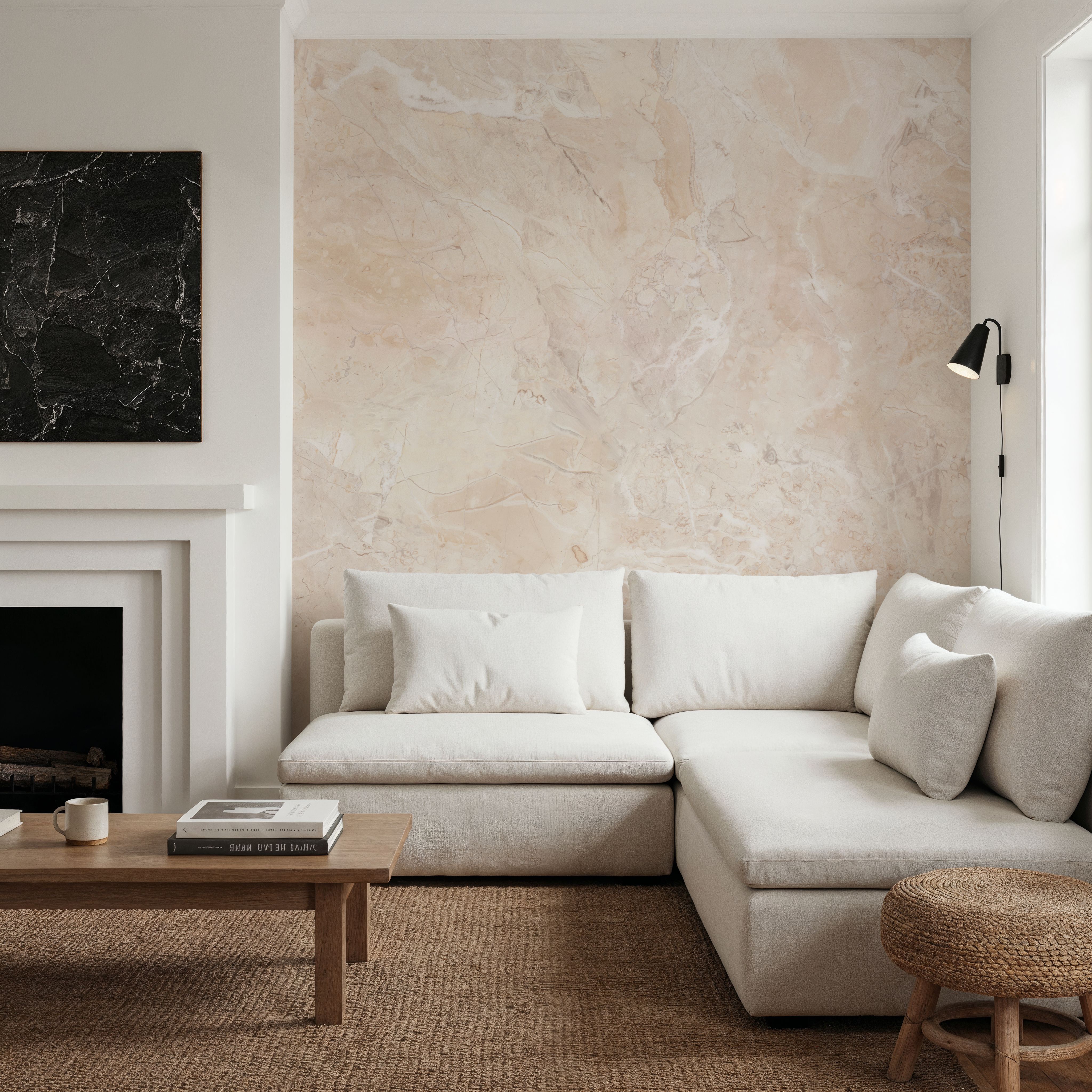 Beige Marble Panoramic Fototapete | Steinoptik