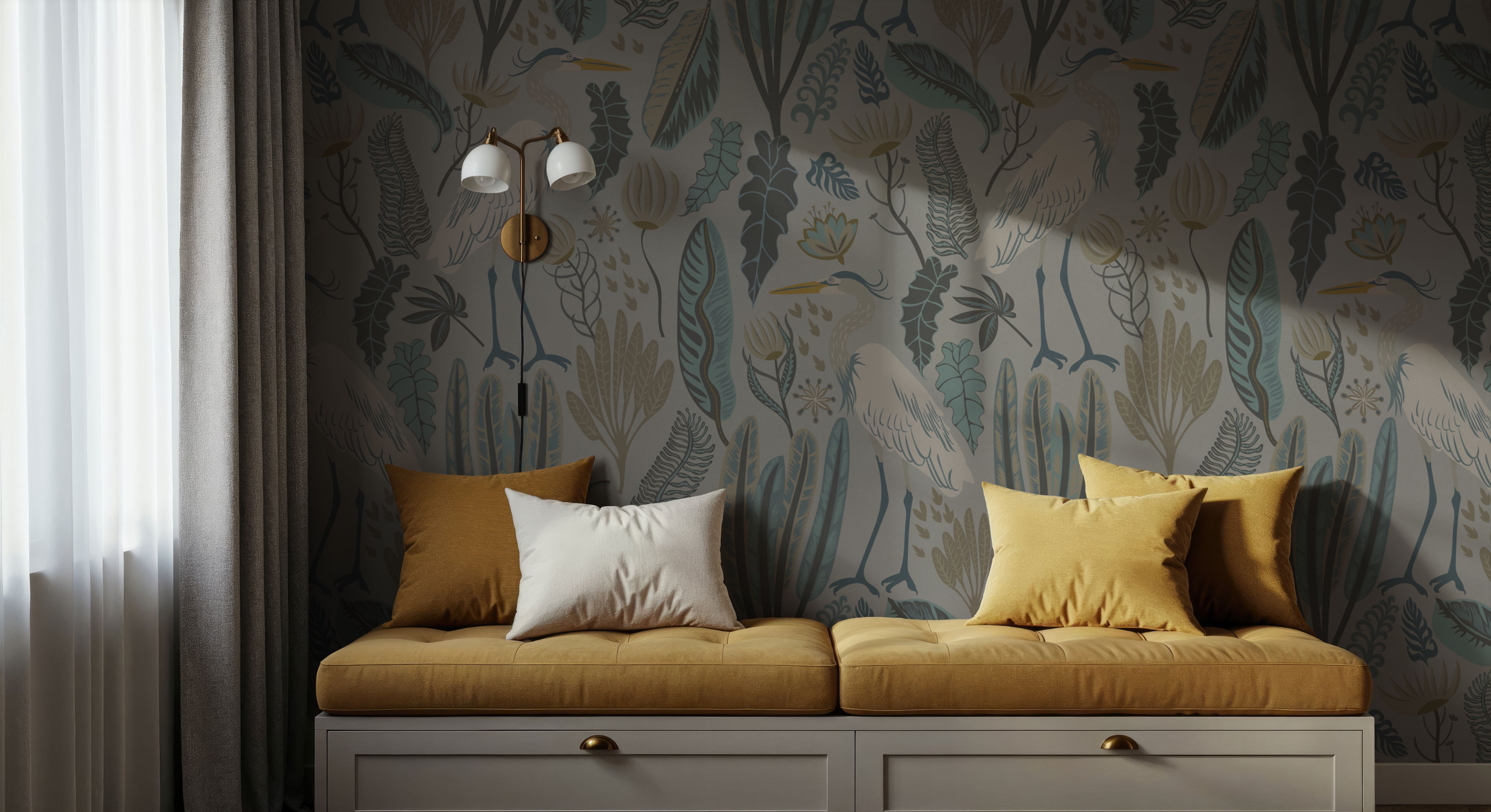 Heron & Plants Moody Beige