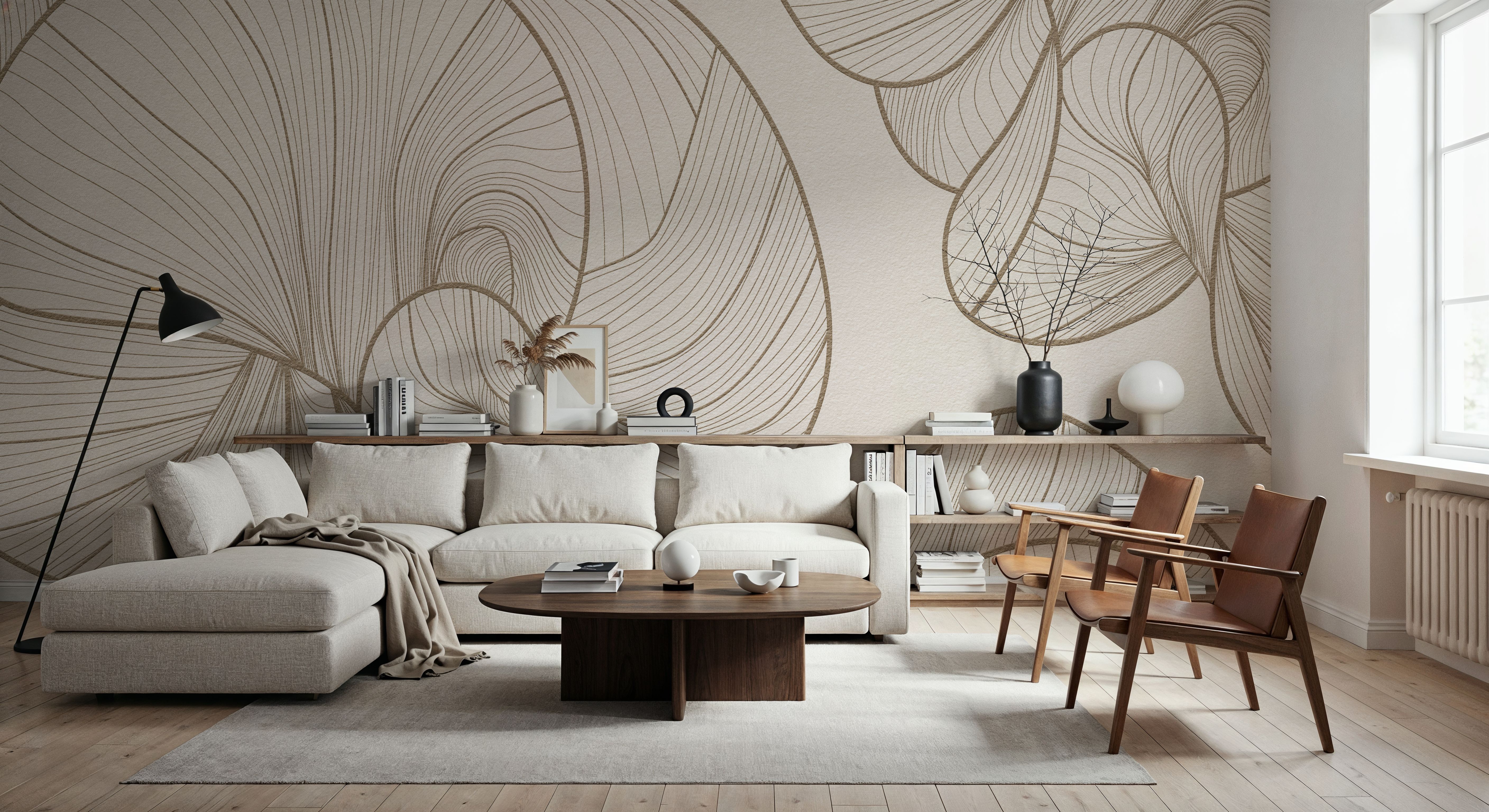 Ease, Cream White, Wallpaper