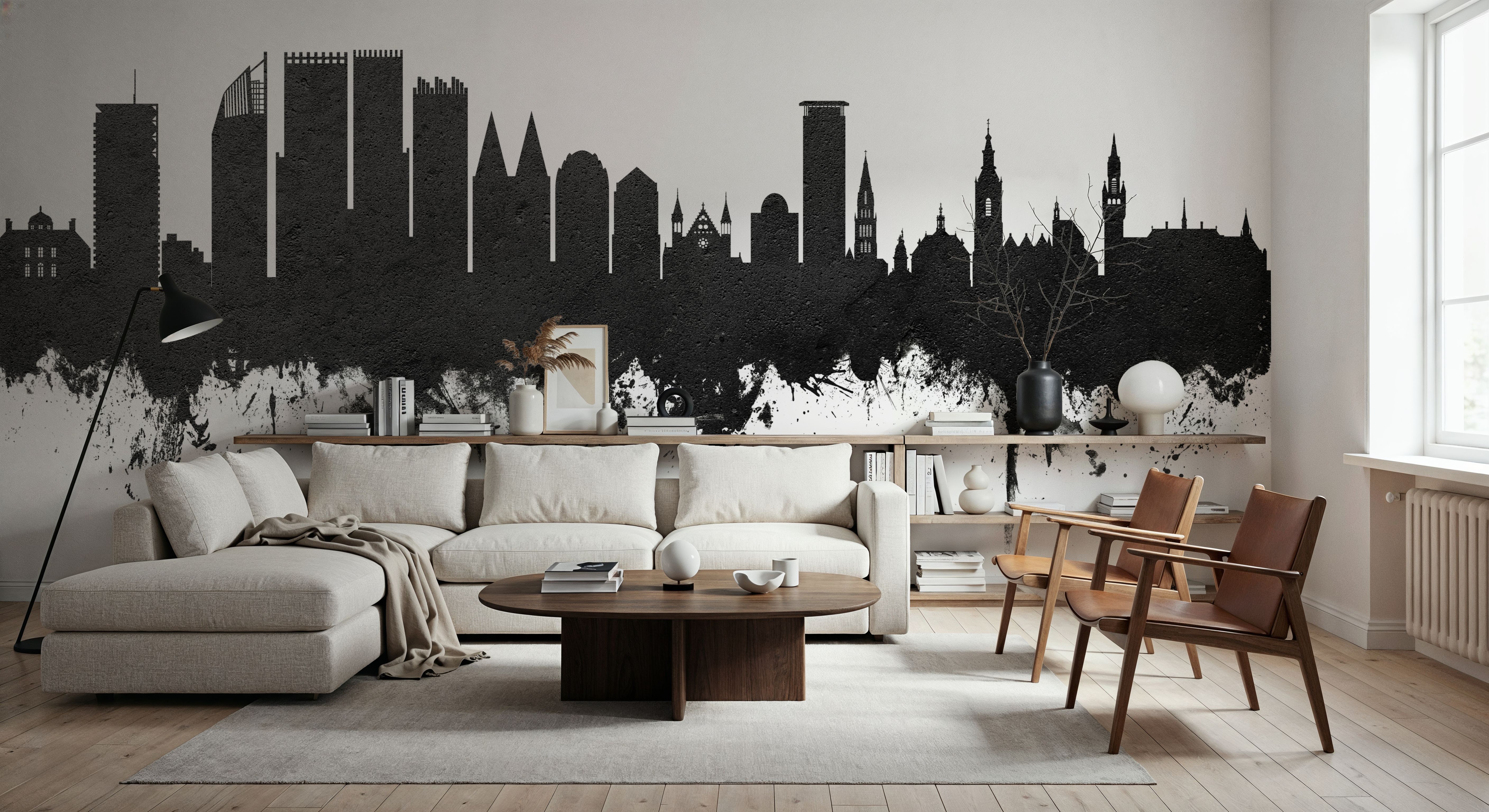 The Hauge Netherlands Skyline Black & White