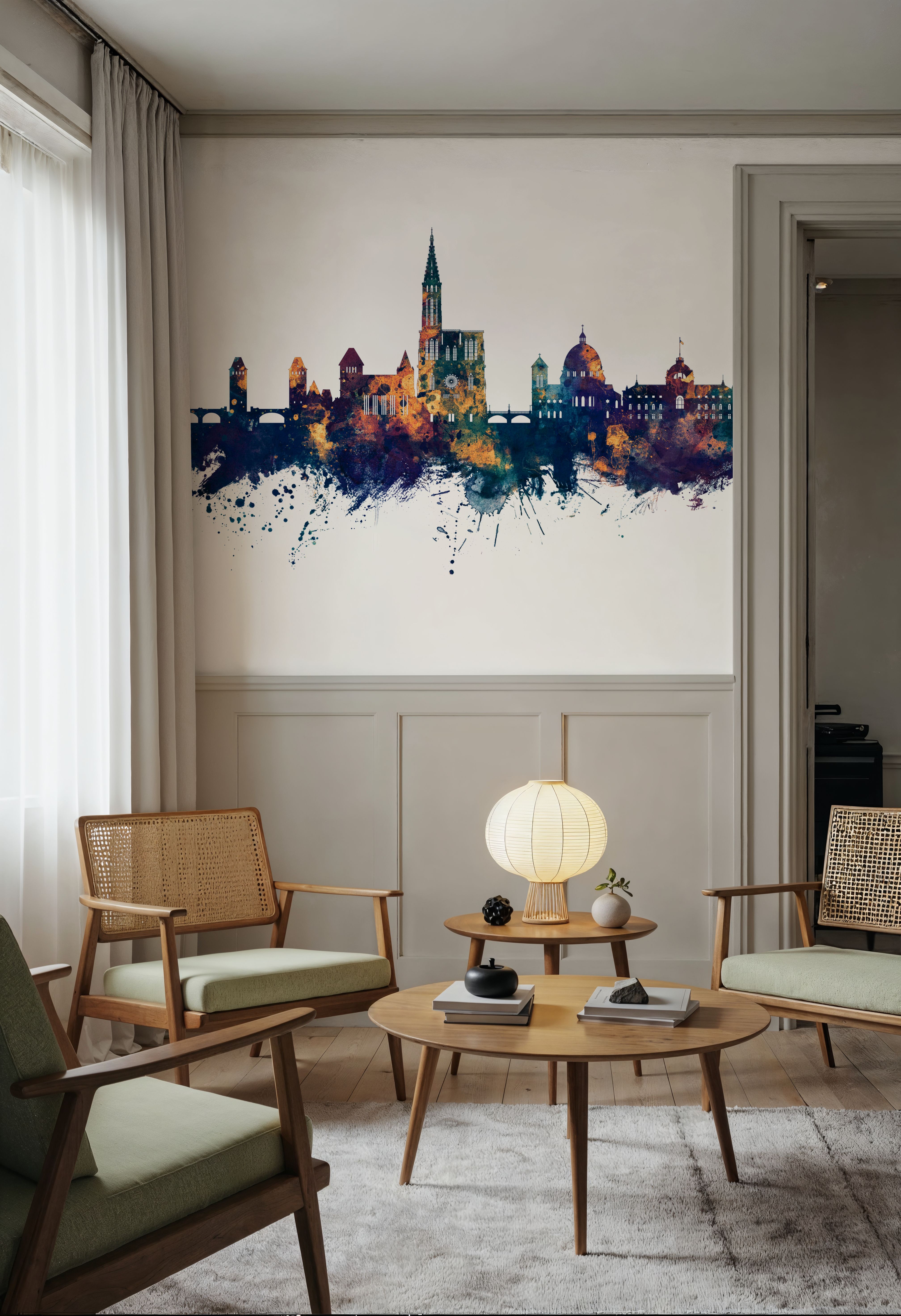 Strasbourg France Skyline Blue & Bronze