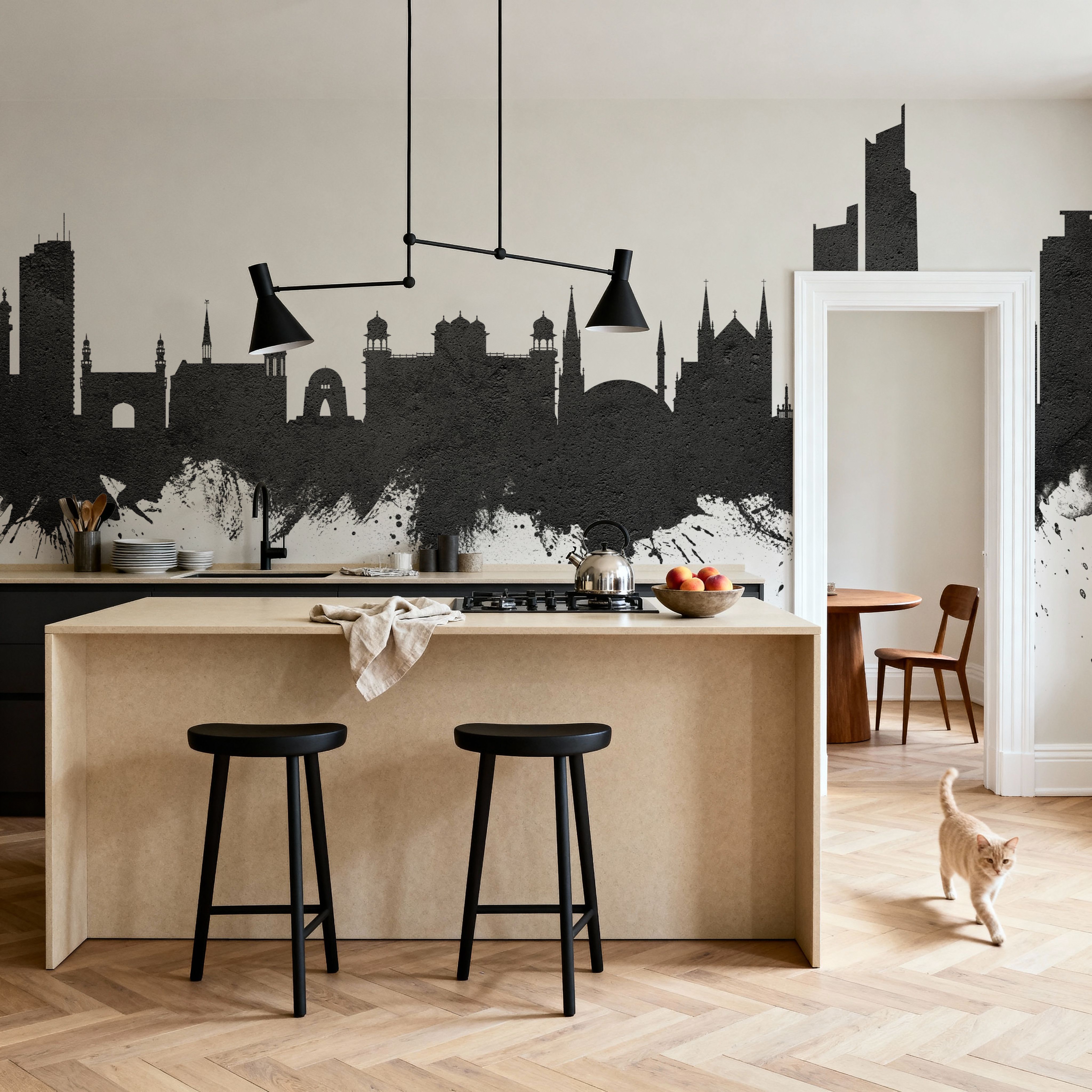 Karachi Pakistan Skyline Black & White