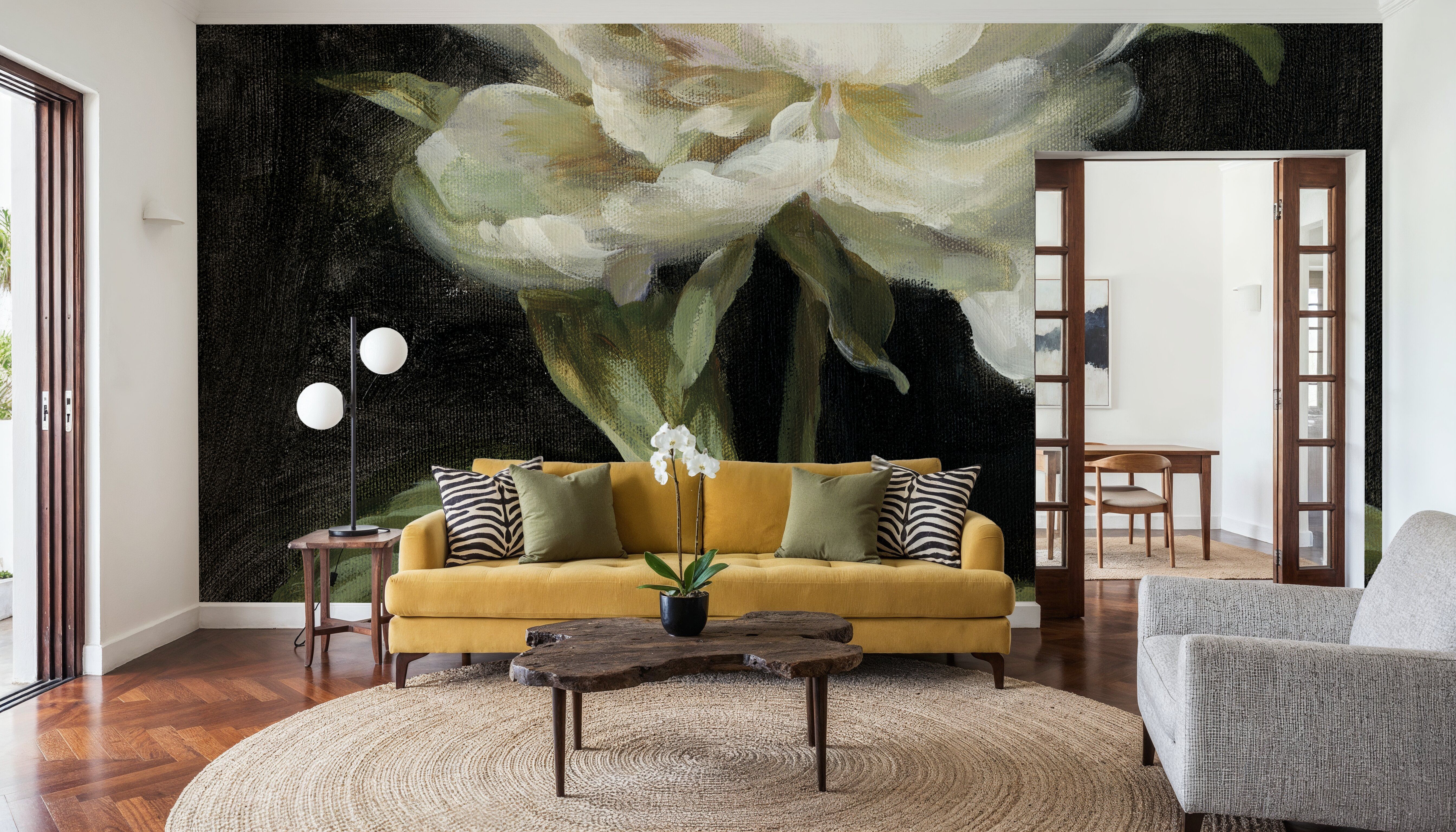 Peony on Black, Wallpaper