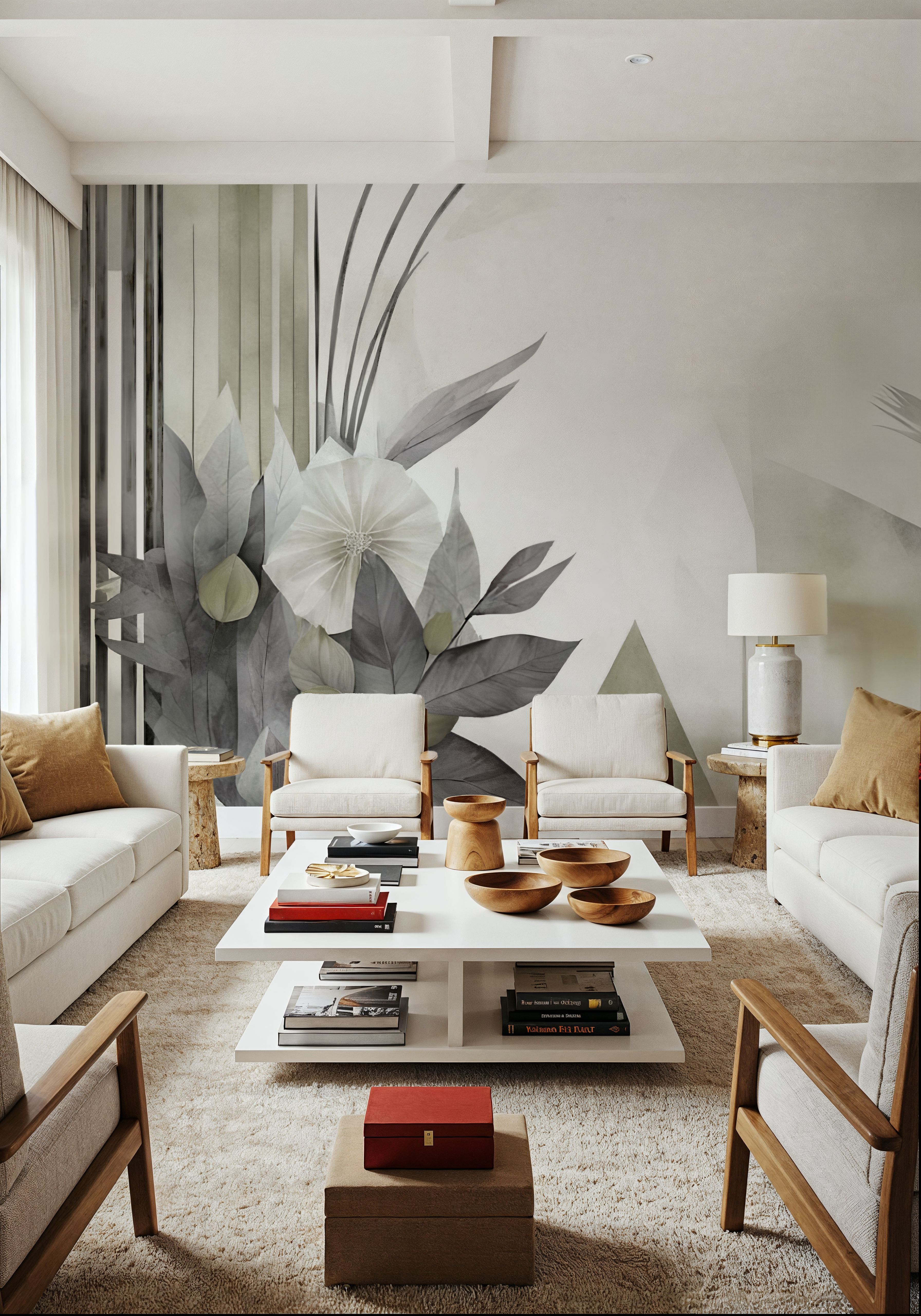 Floral Watercolor Abstract Green