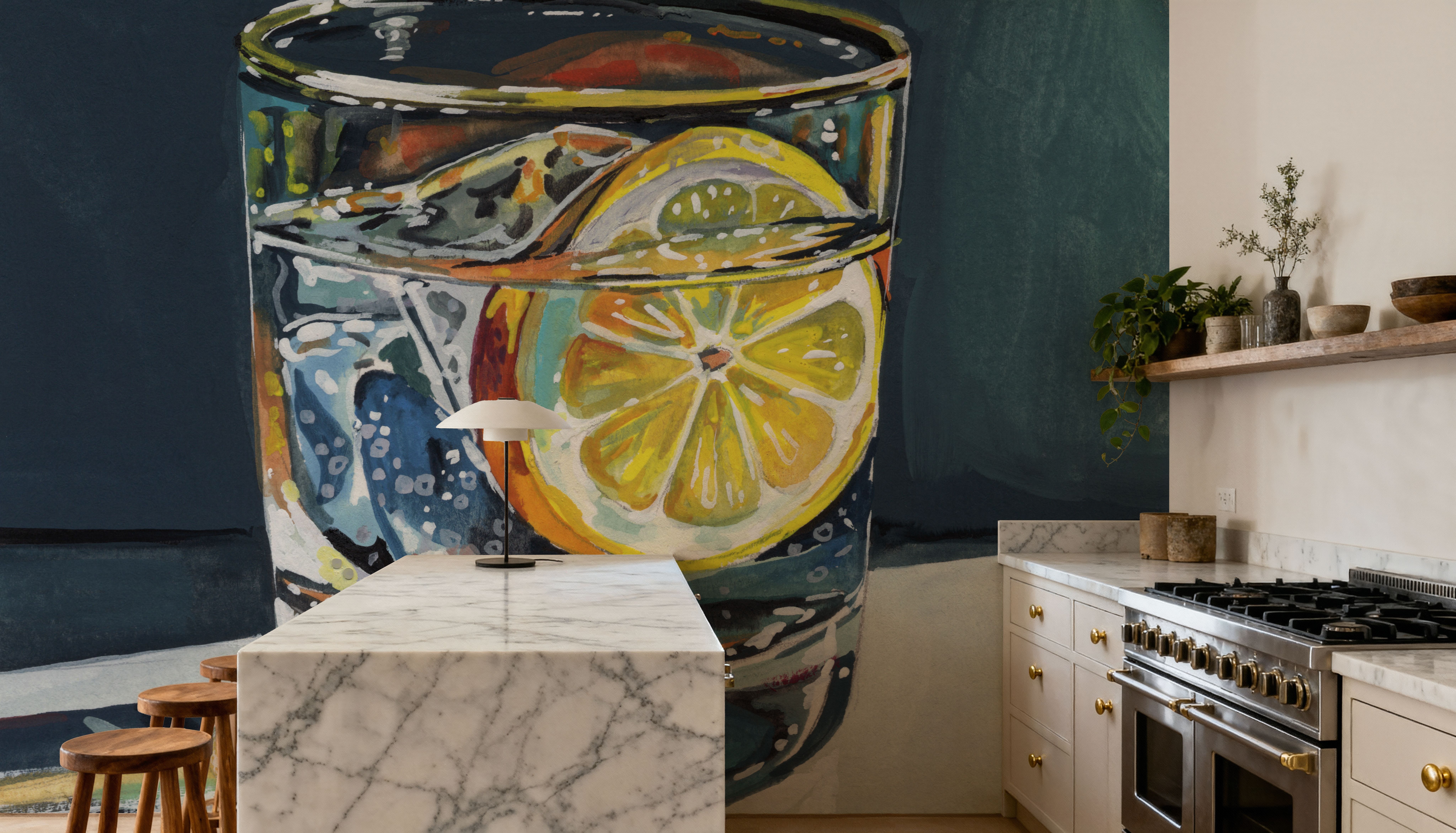 Clear Cocktail With Lemon