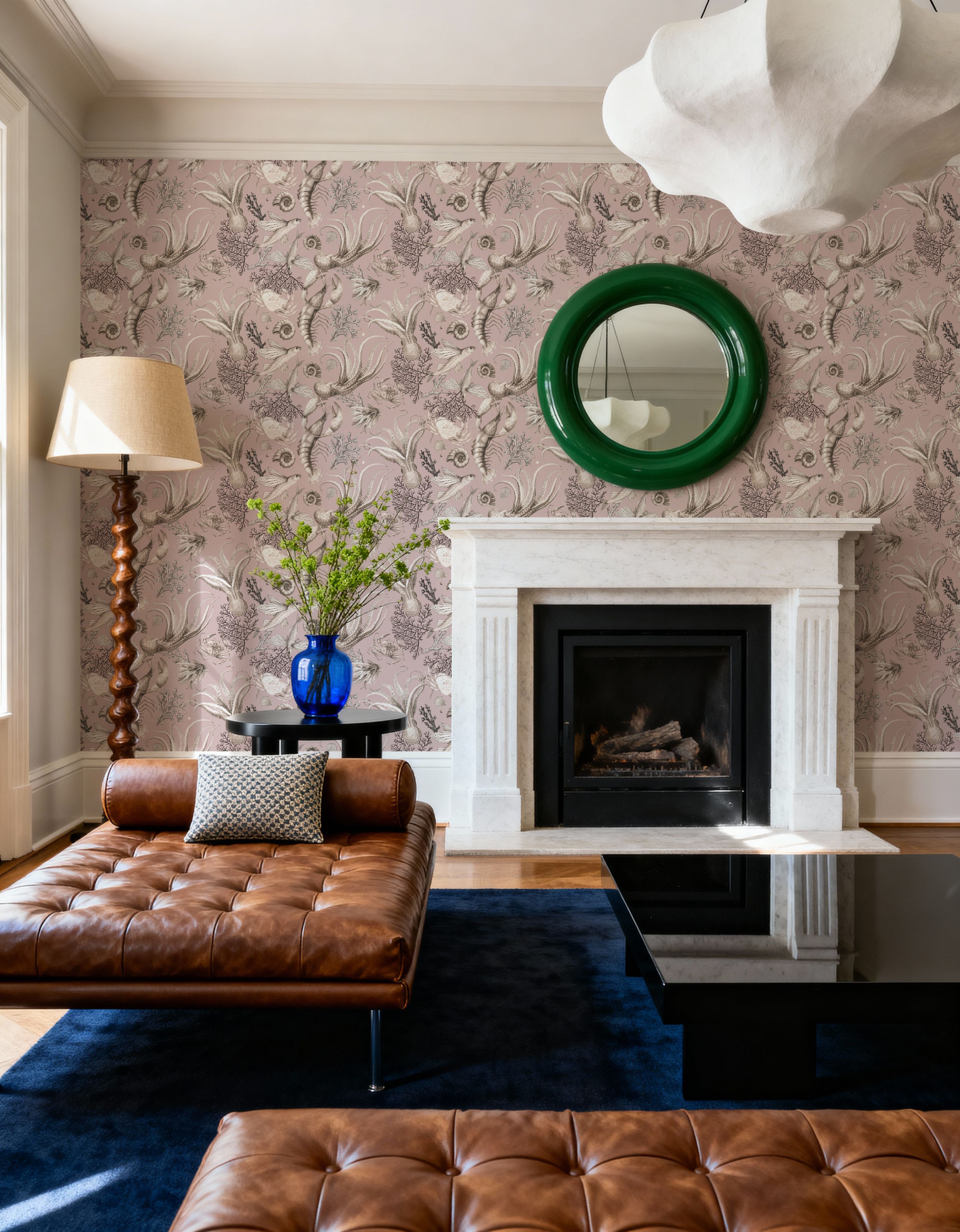 Ocean Miracles, Dusty Pink, Wallpaper