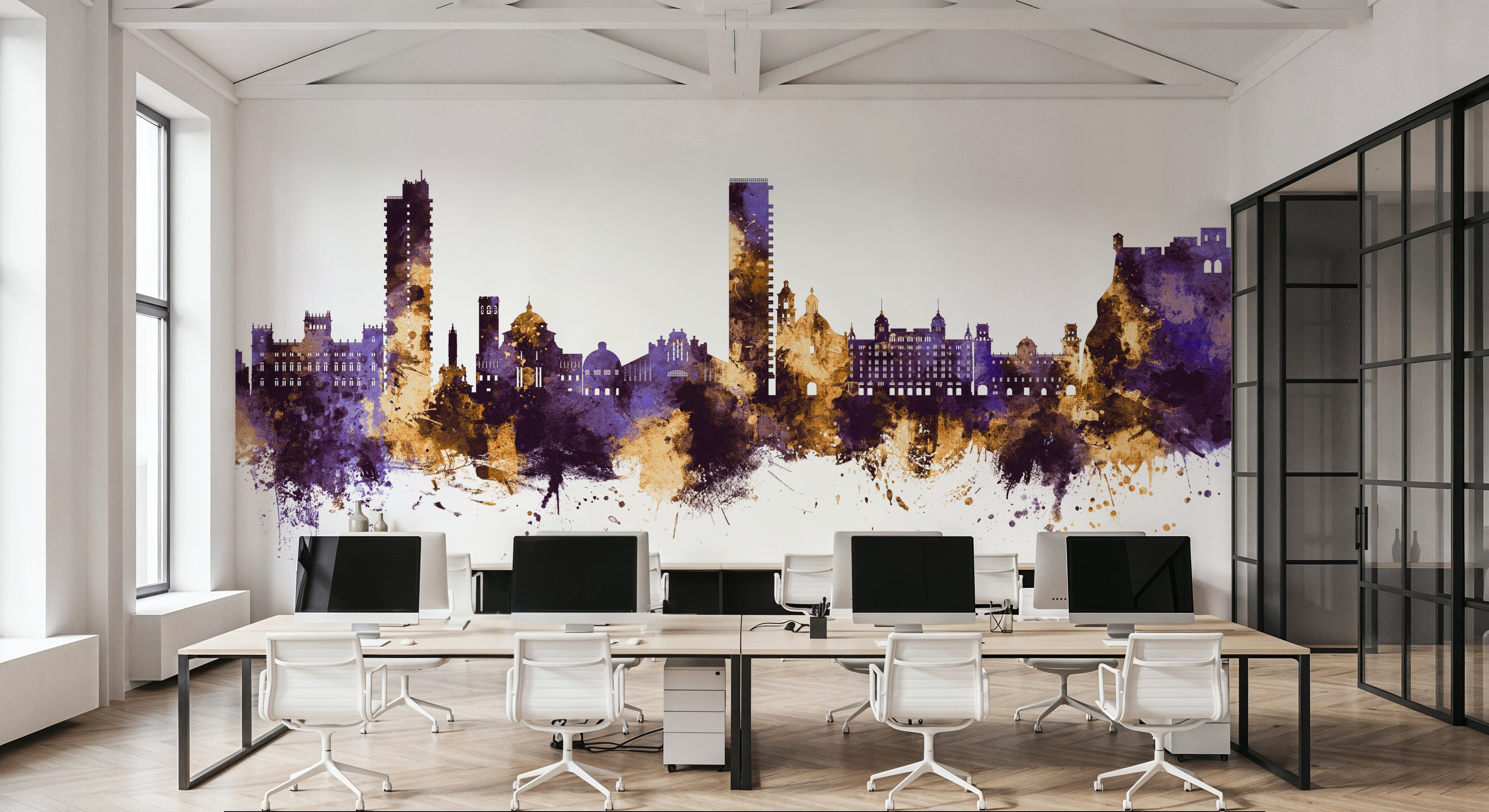 Alicante Spain Skyline Purple & Gold