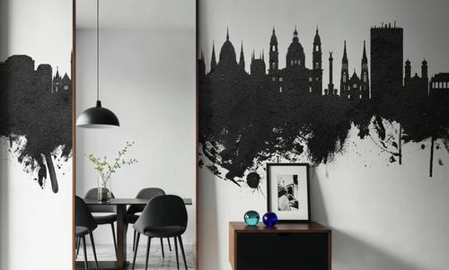 Budapest Skyline Black & White