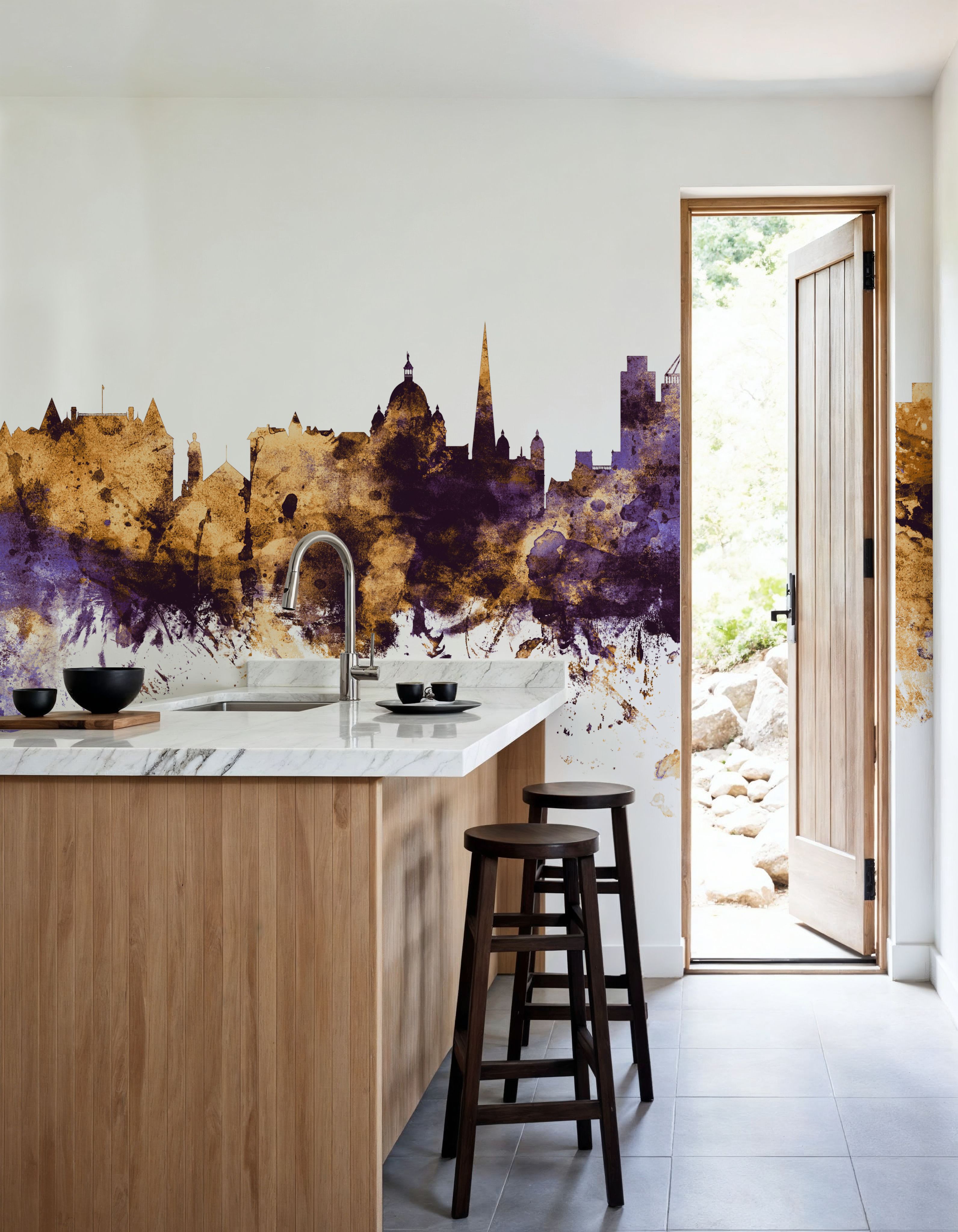 Victoria Canada Skyline Purple & Gold