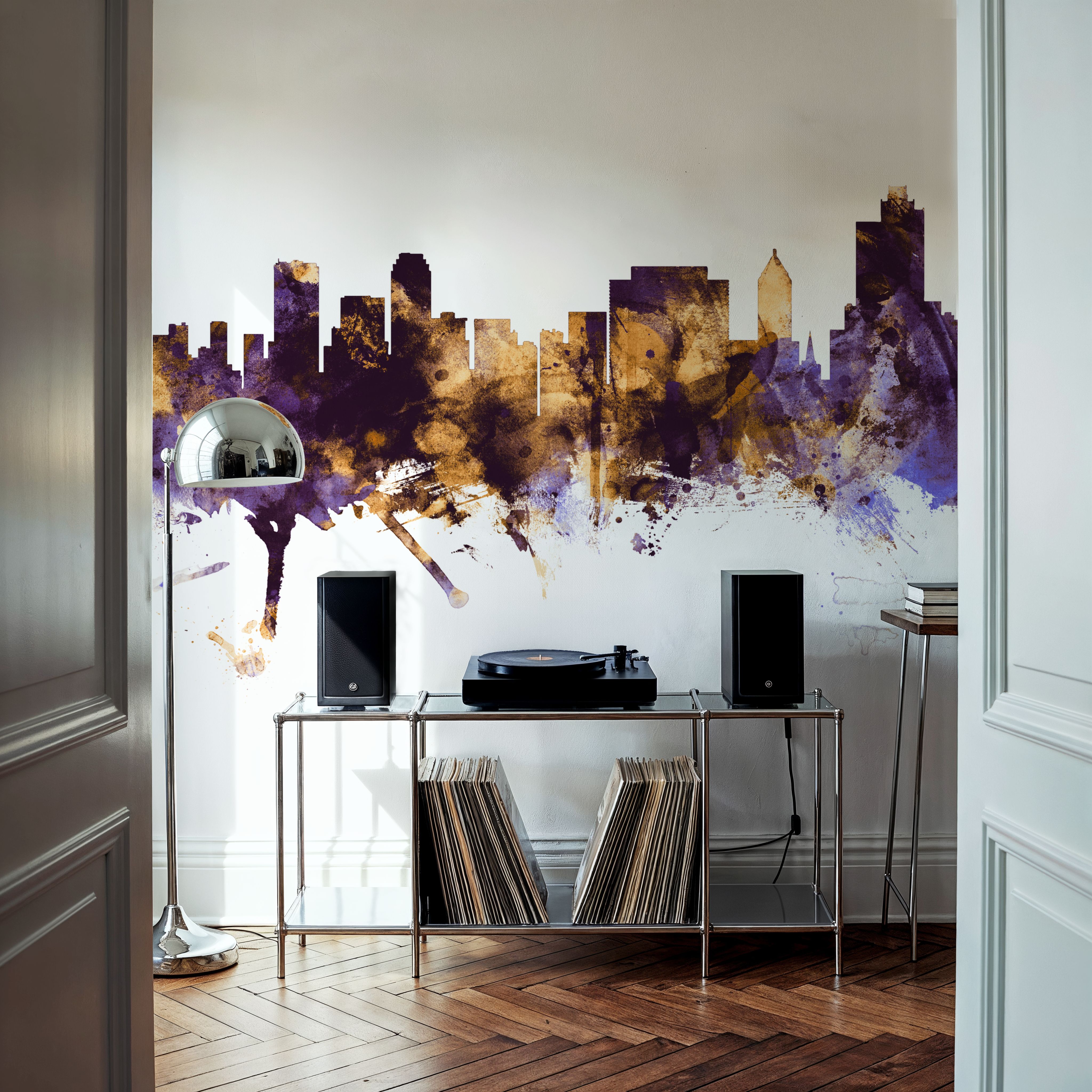 Tulsa Oklahoma Skyline Purple & Gold