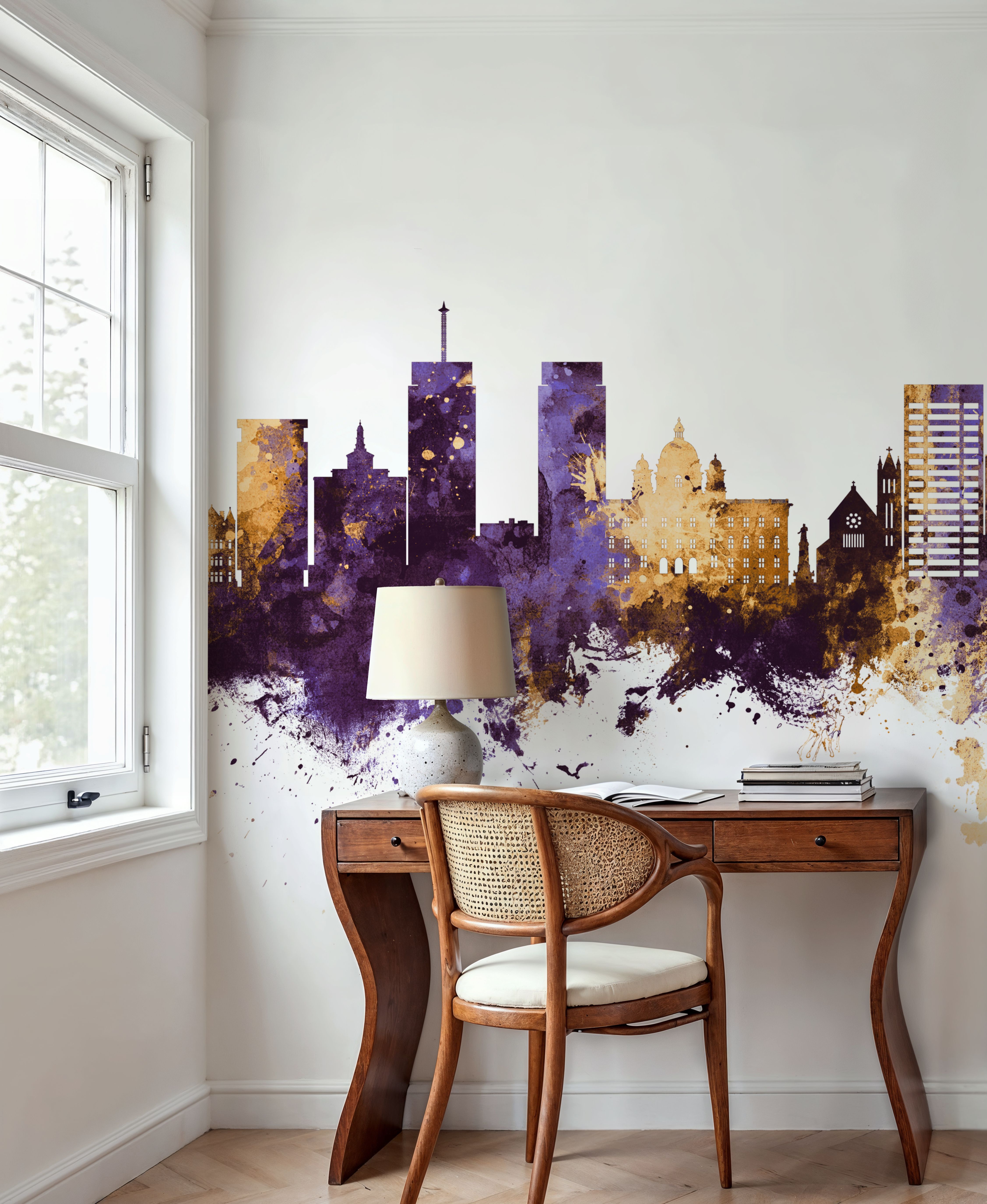 Syracuse New York Skyline Purple & Gold