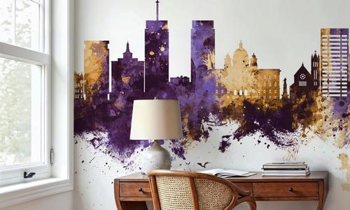 Syracuse New York Skyline Purple & Gold