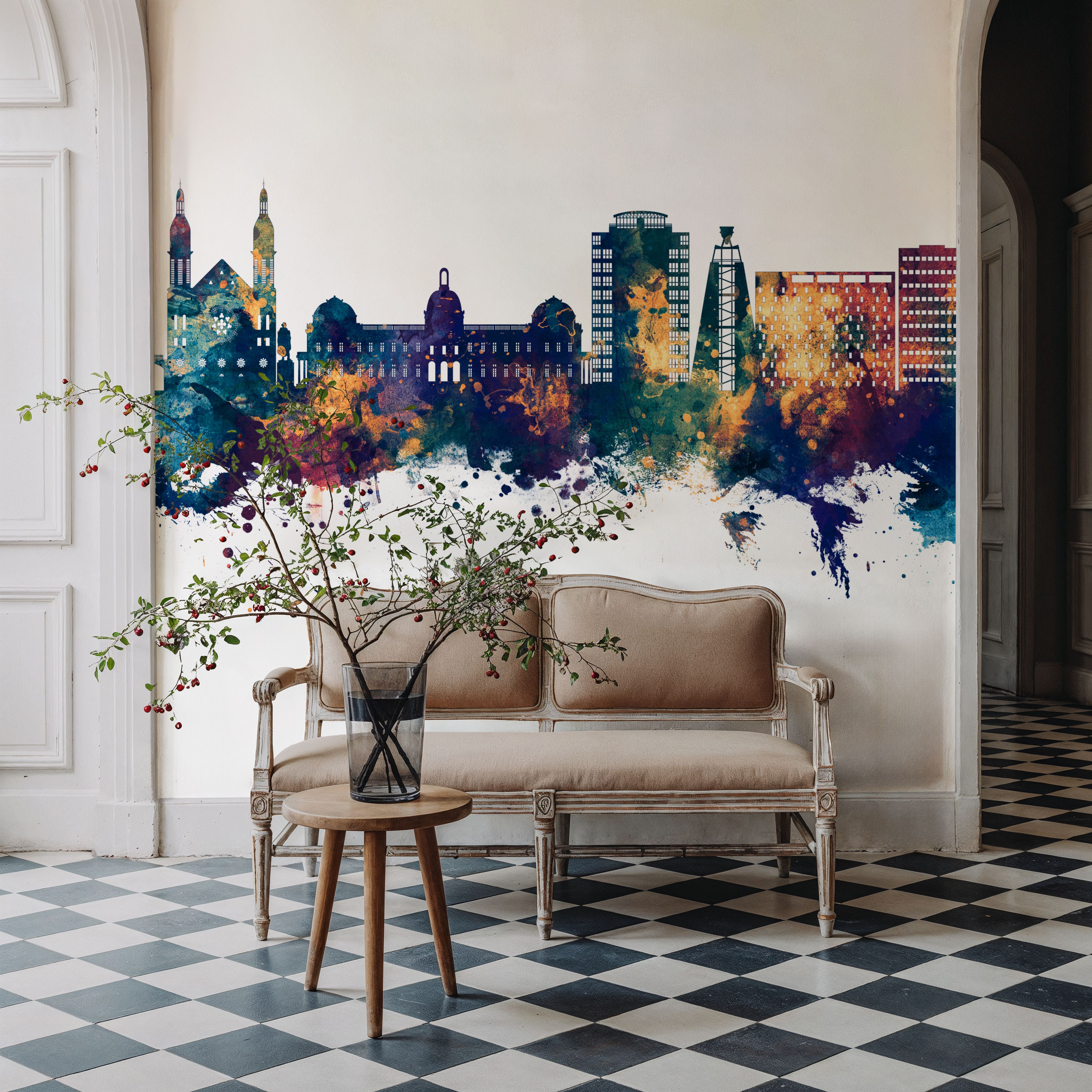 Port-au-Prince Haiti Skyline Blue & Bronze