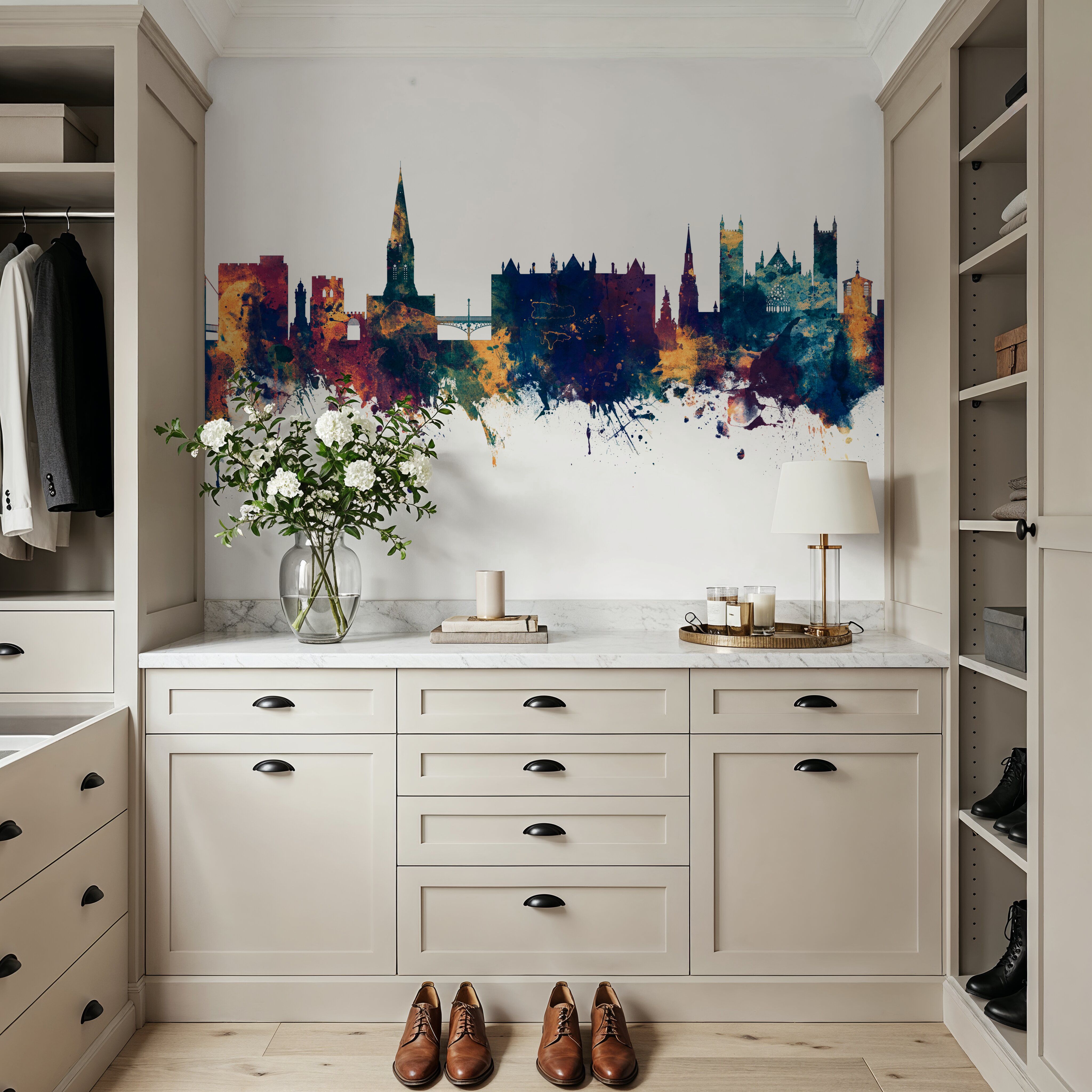 Exeter England Skyline Blue & Bronze