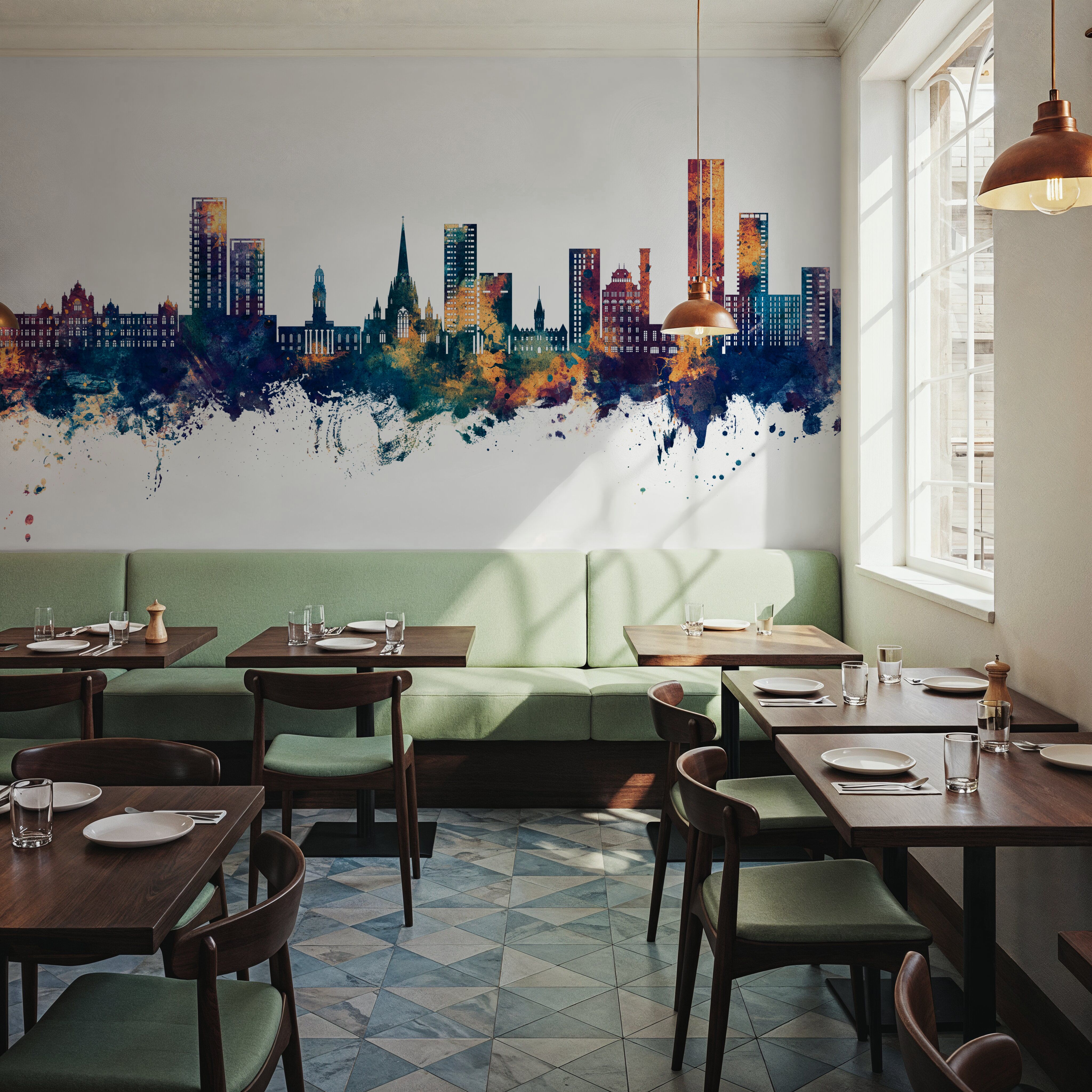 Salford England Skyline Blue & Bronze