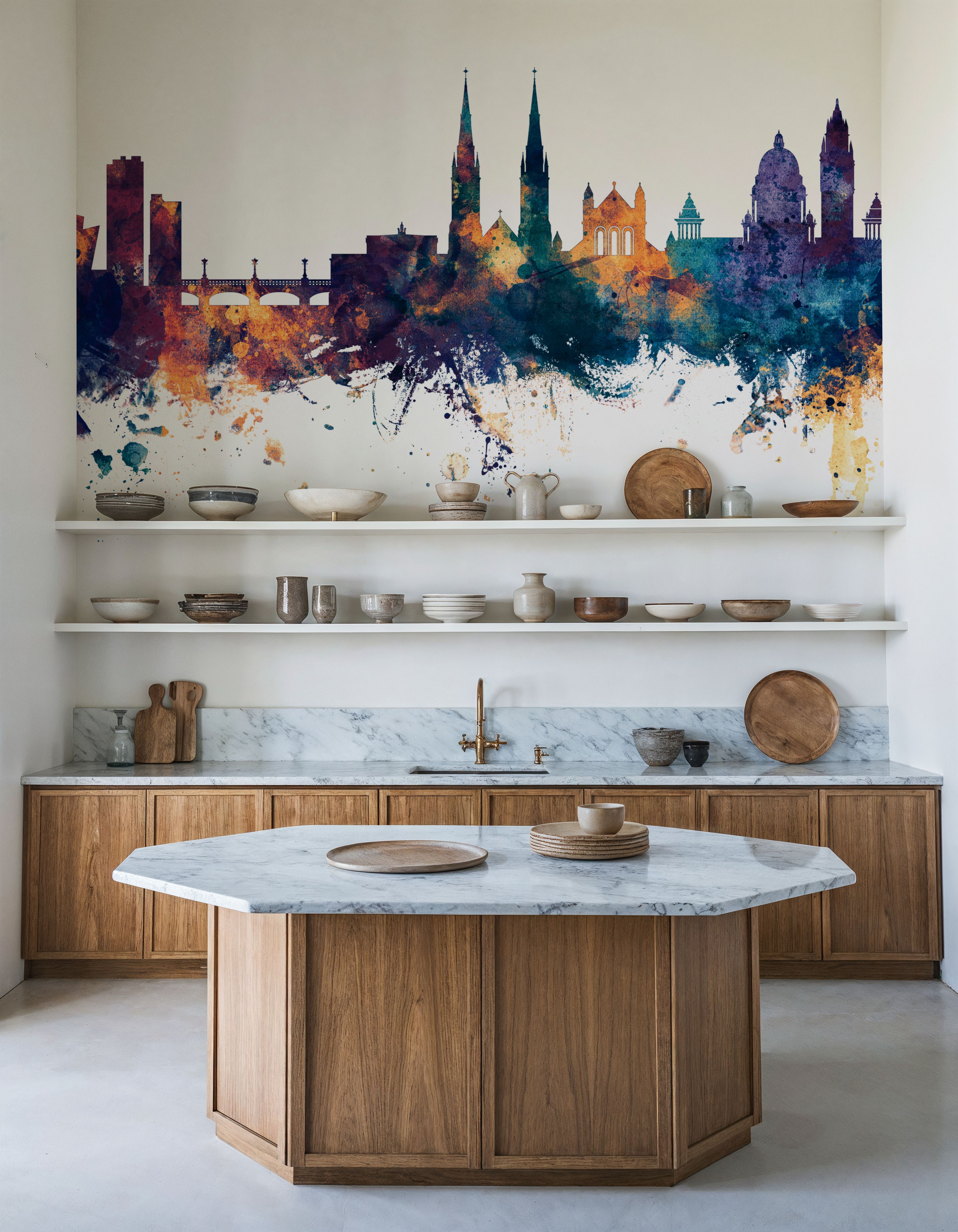 Belfast Northern Ireland Skyline Blue & Bronze