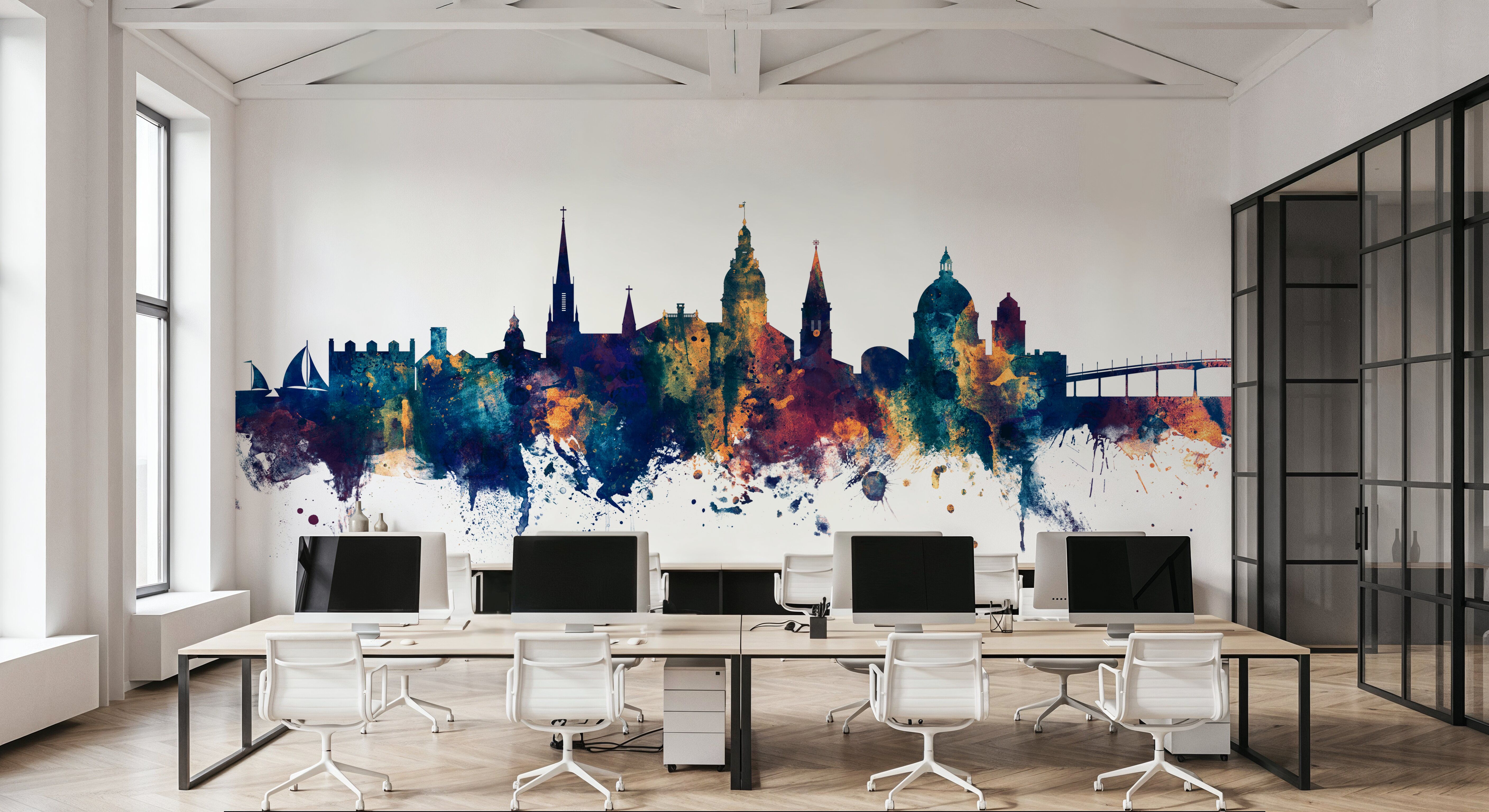 Annapolis Maryland Skyline Blue & Bronze