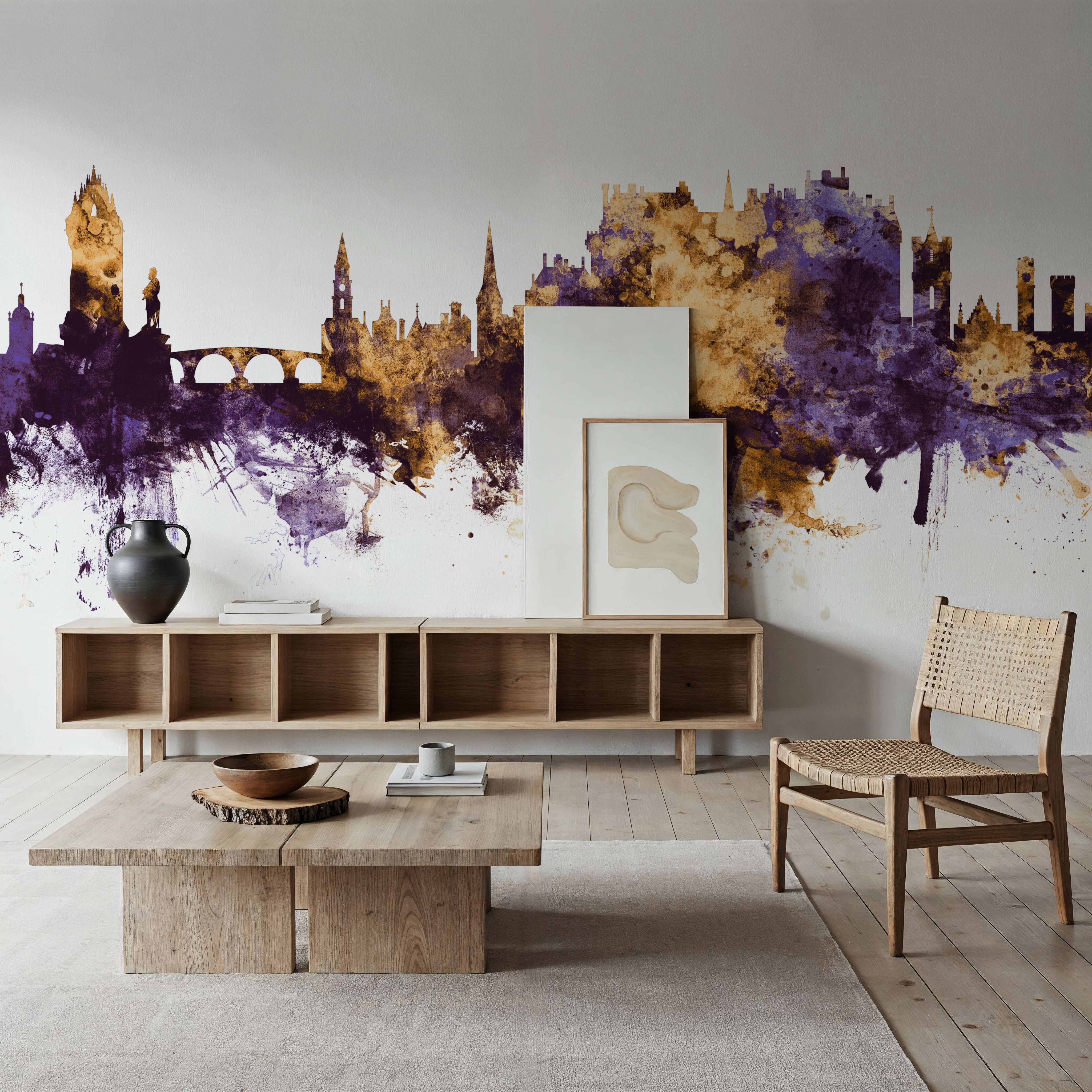 Stirling Scotland Skyline Purple & Gold