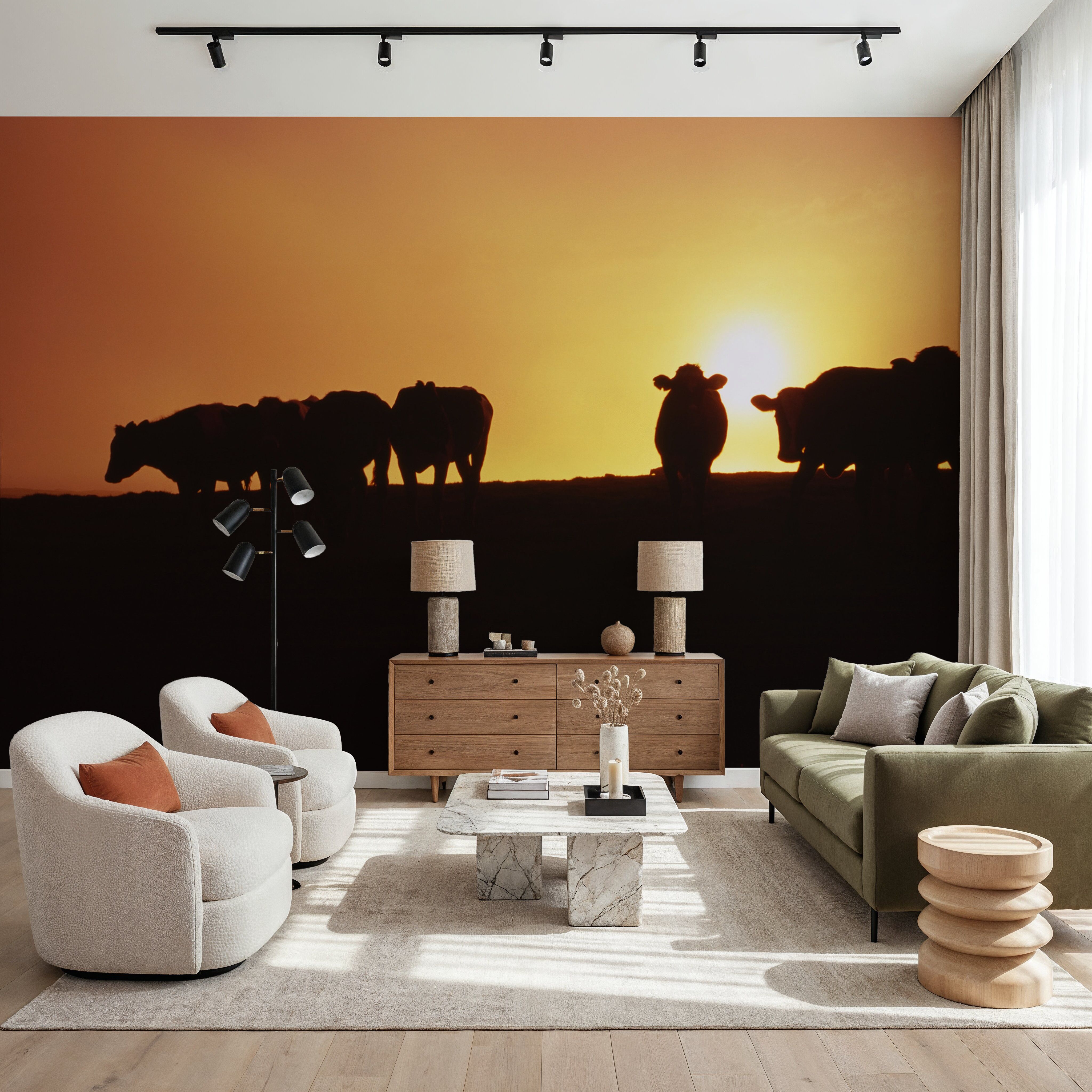 Hillside Cattle Sunset