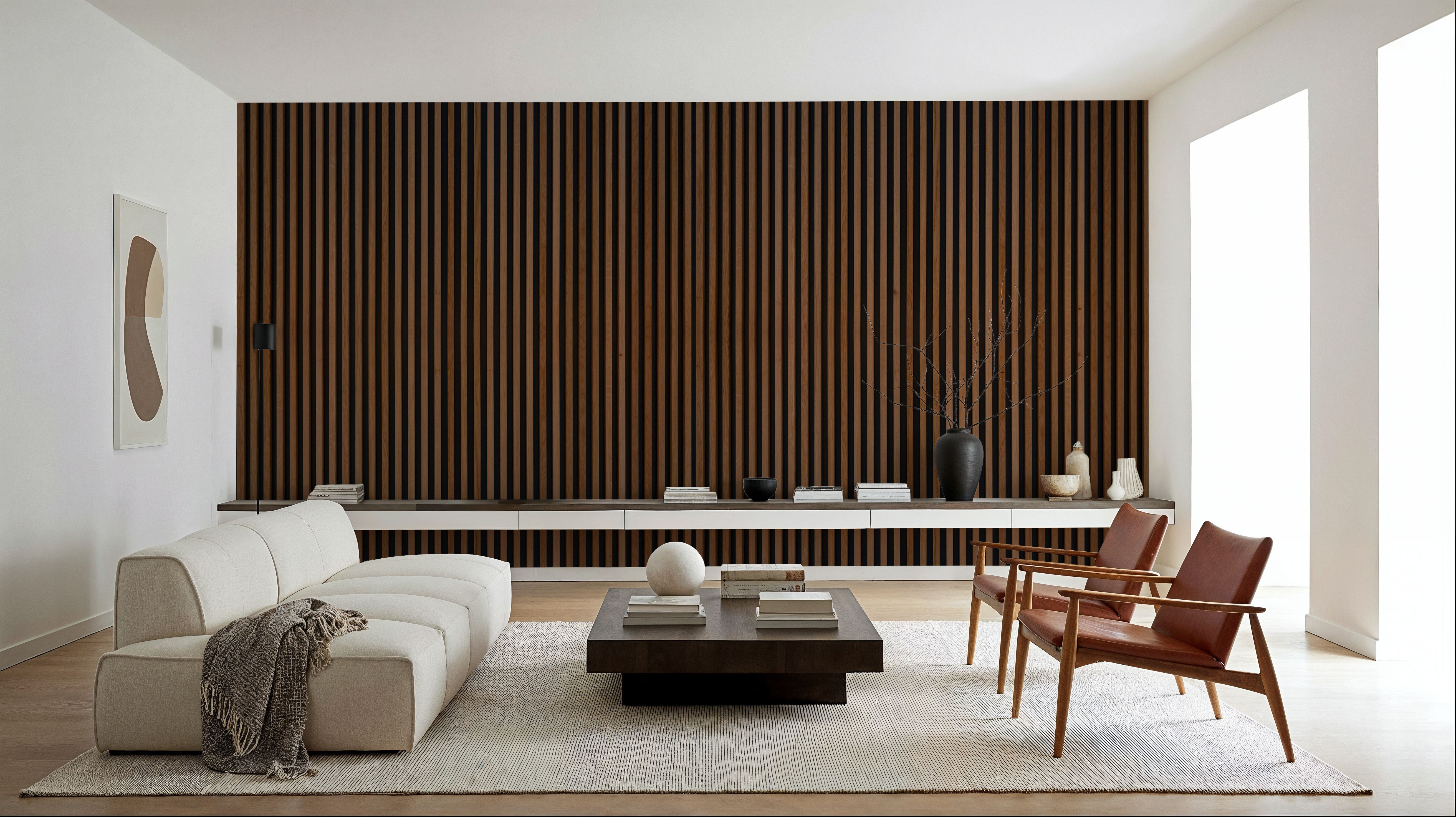 Faux Slatted Wood Panel