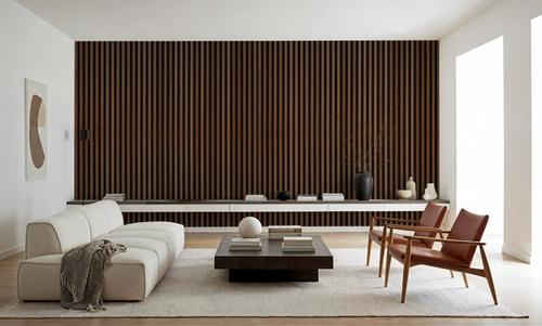 Faux Slatted Wood Panel