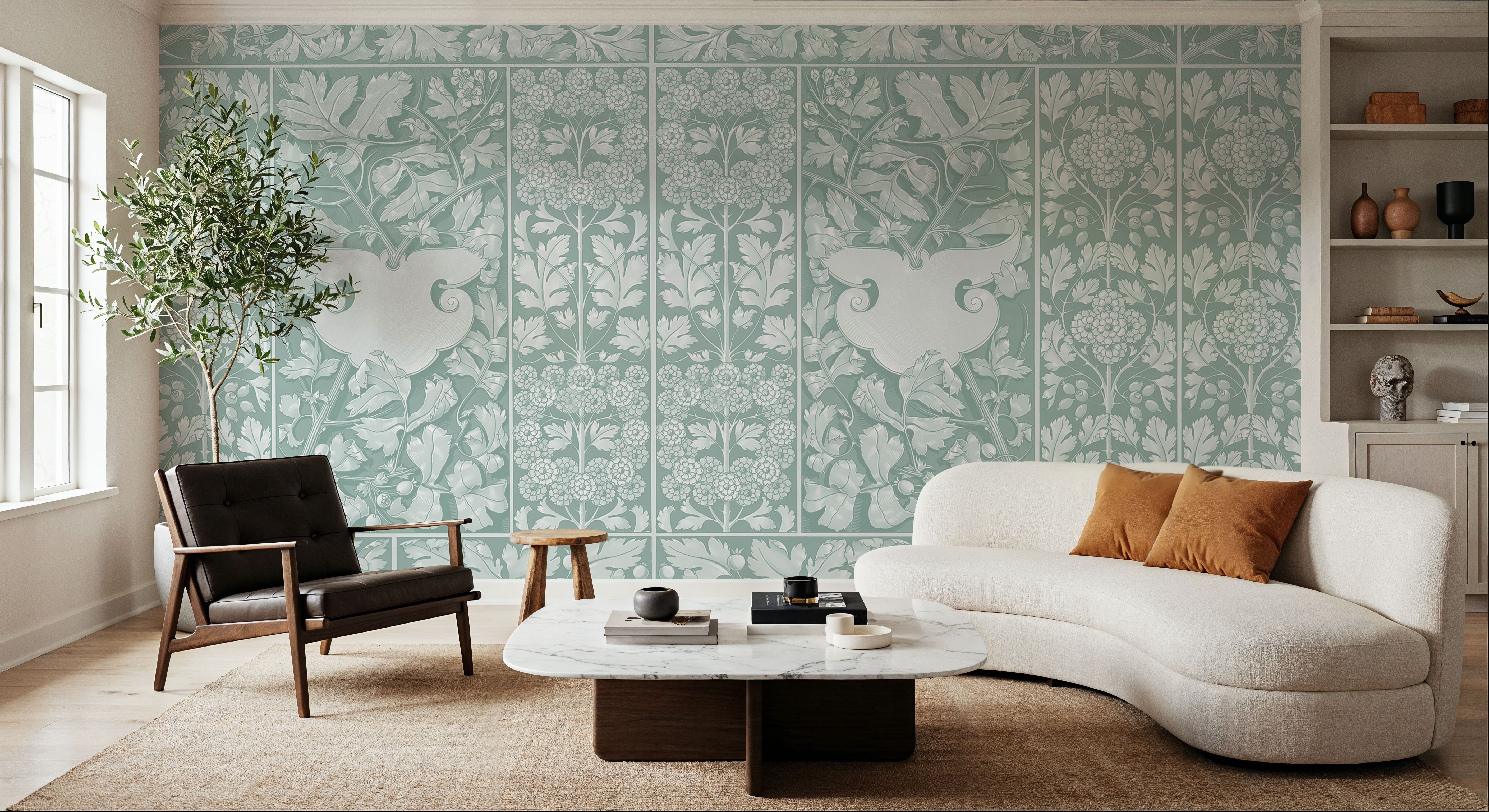 Flowers and Berries Teal