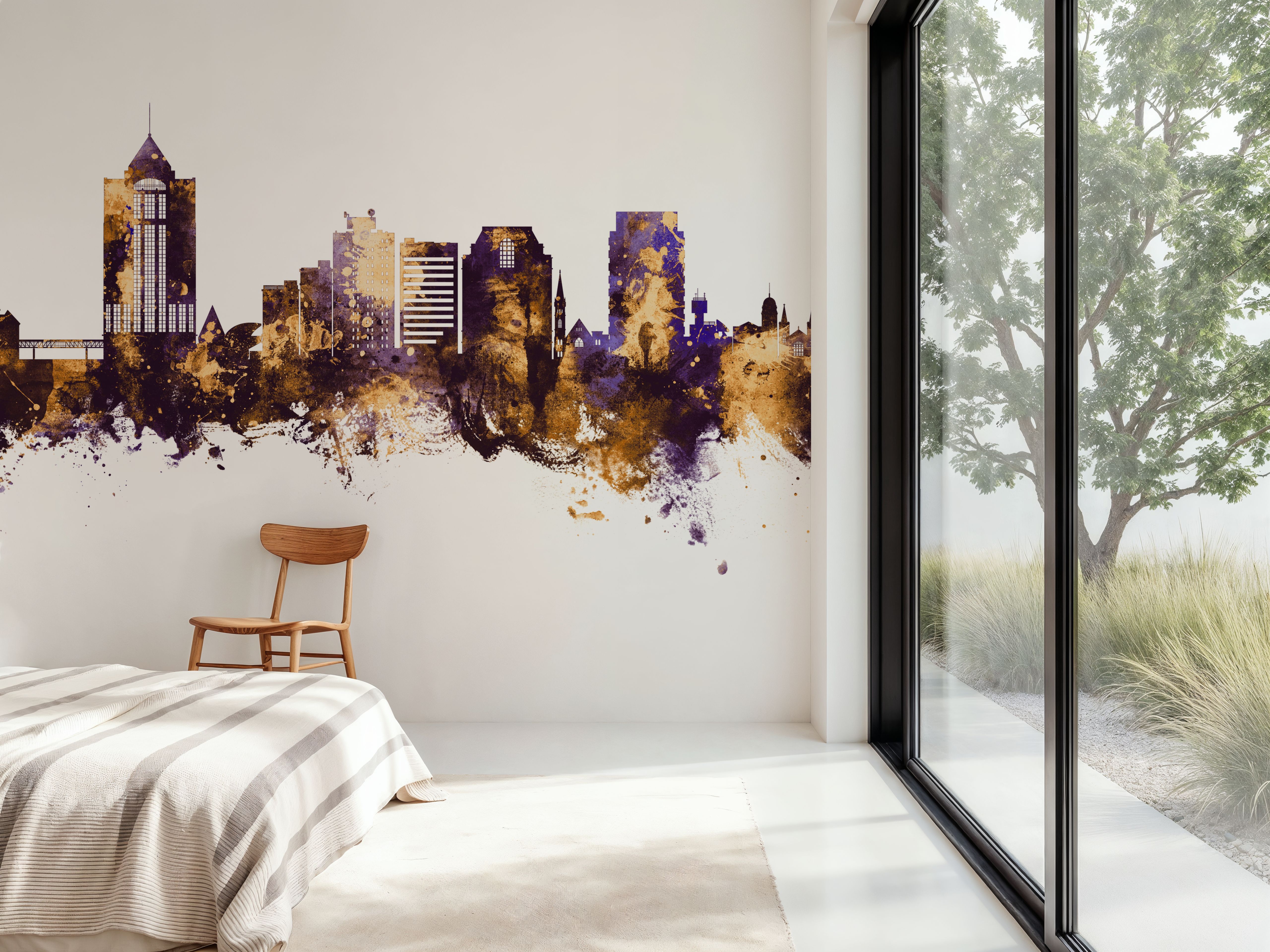 Roanoke Virginia Skyline Purple & Gold