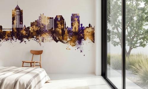 Roanoke Virginia Skyline Purple & Gold