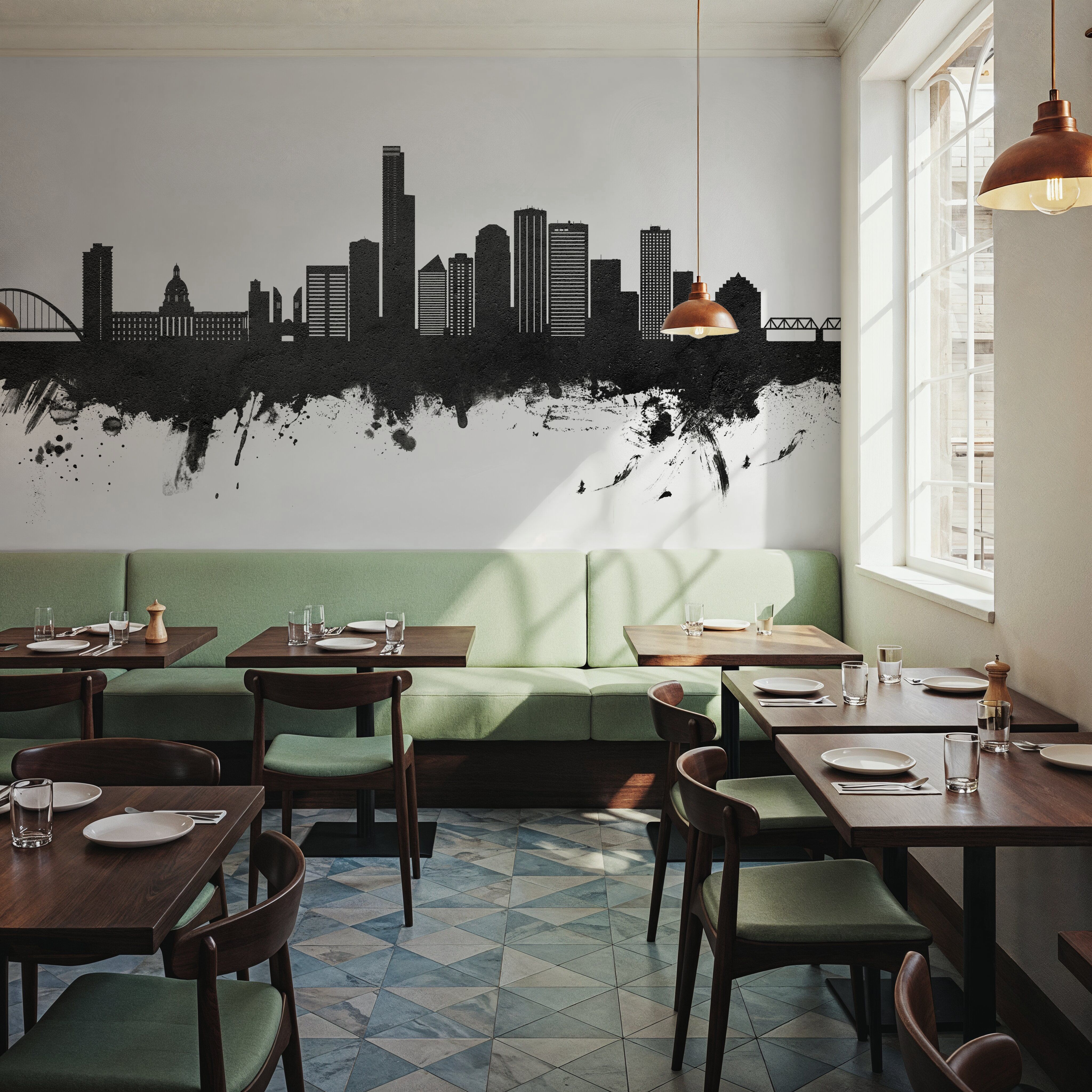 Edmonton Canada Skyline Black & White