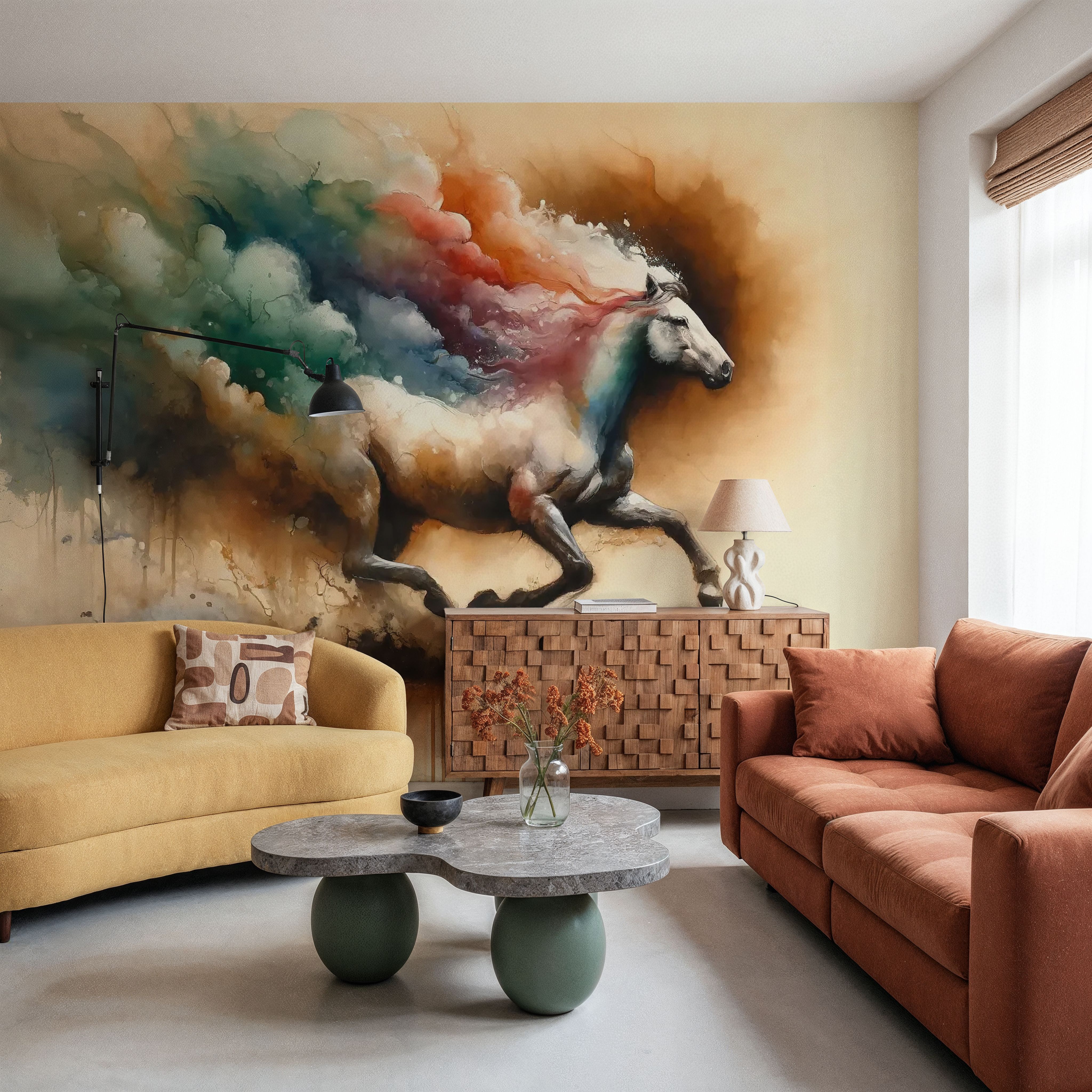 Majestic Horse Emerging from Misty Dreamscape