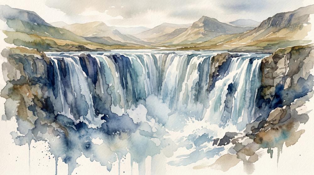 Cascade - Watercolor Landscapes Series