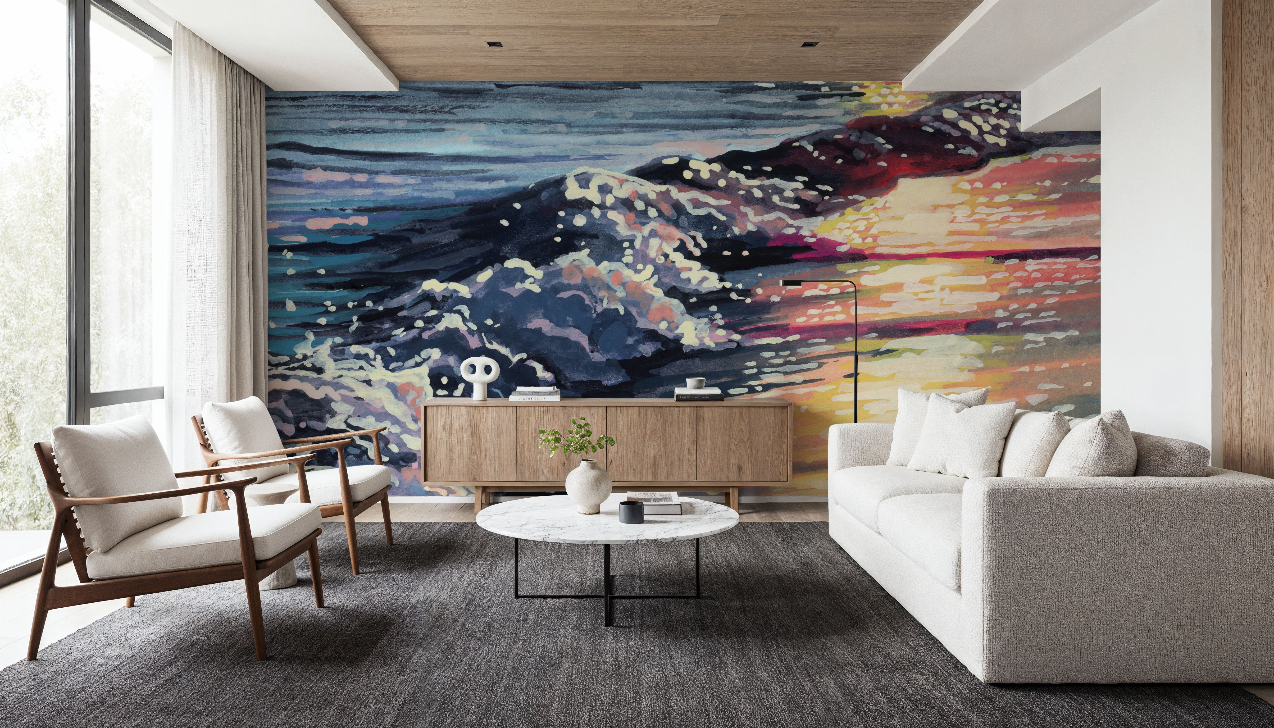 Colorful Sunset on The Waves