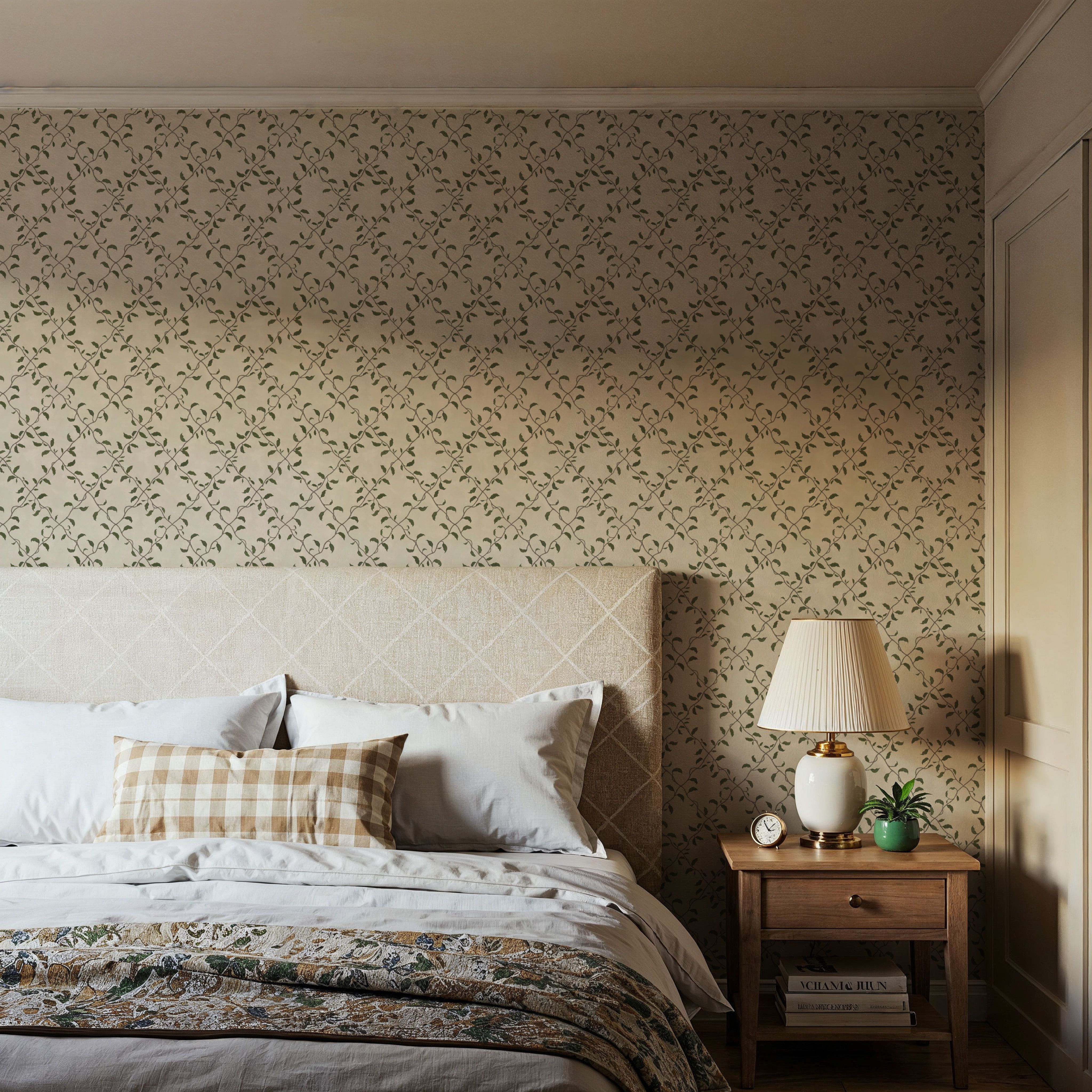 Emerald Trellis Petite, Cream