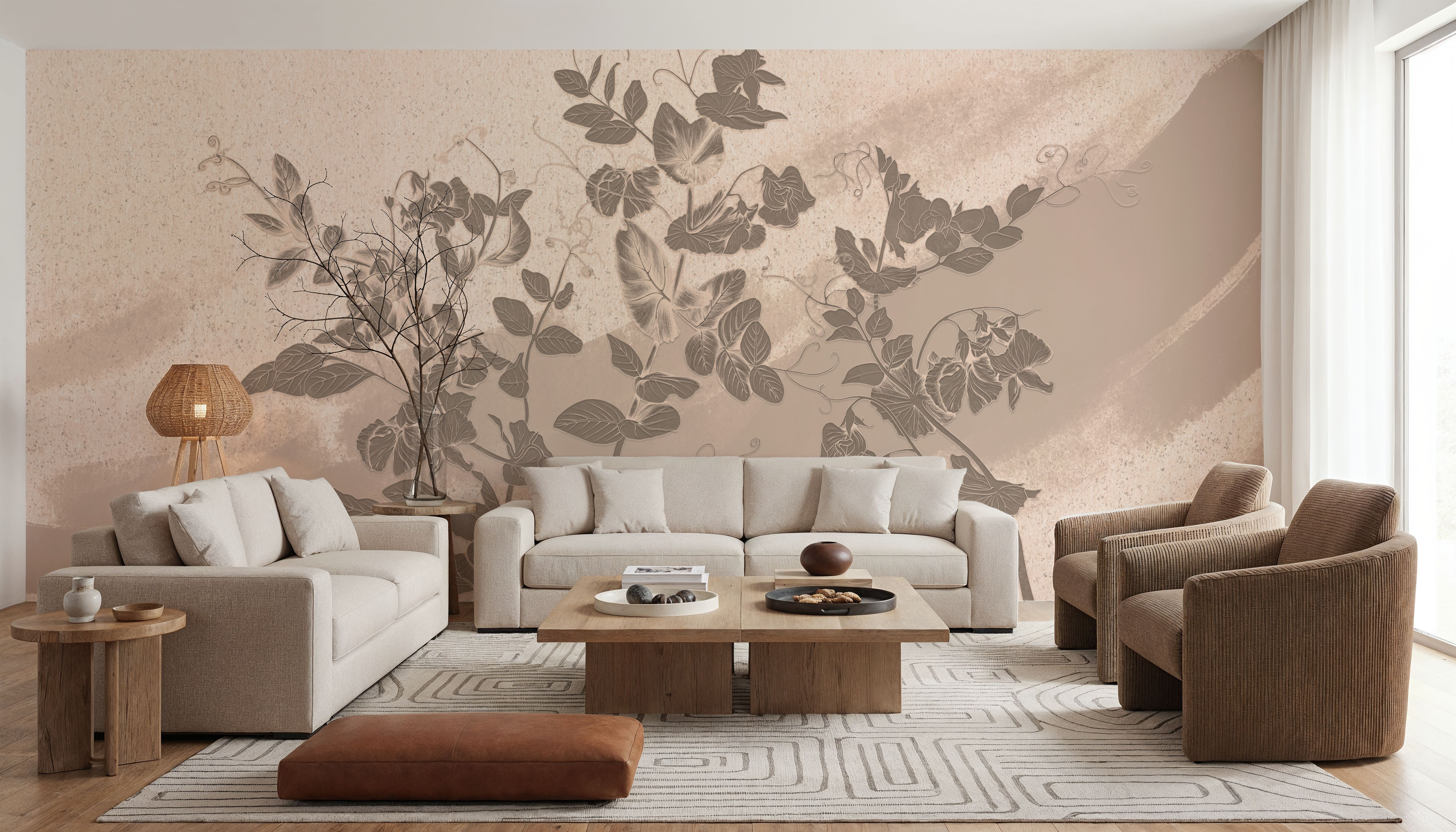 Sweet Peas Stroke Sepia