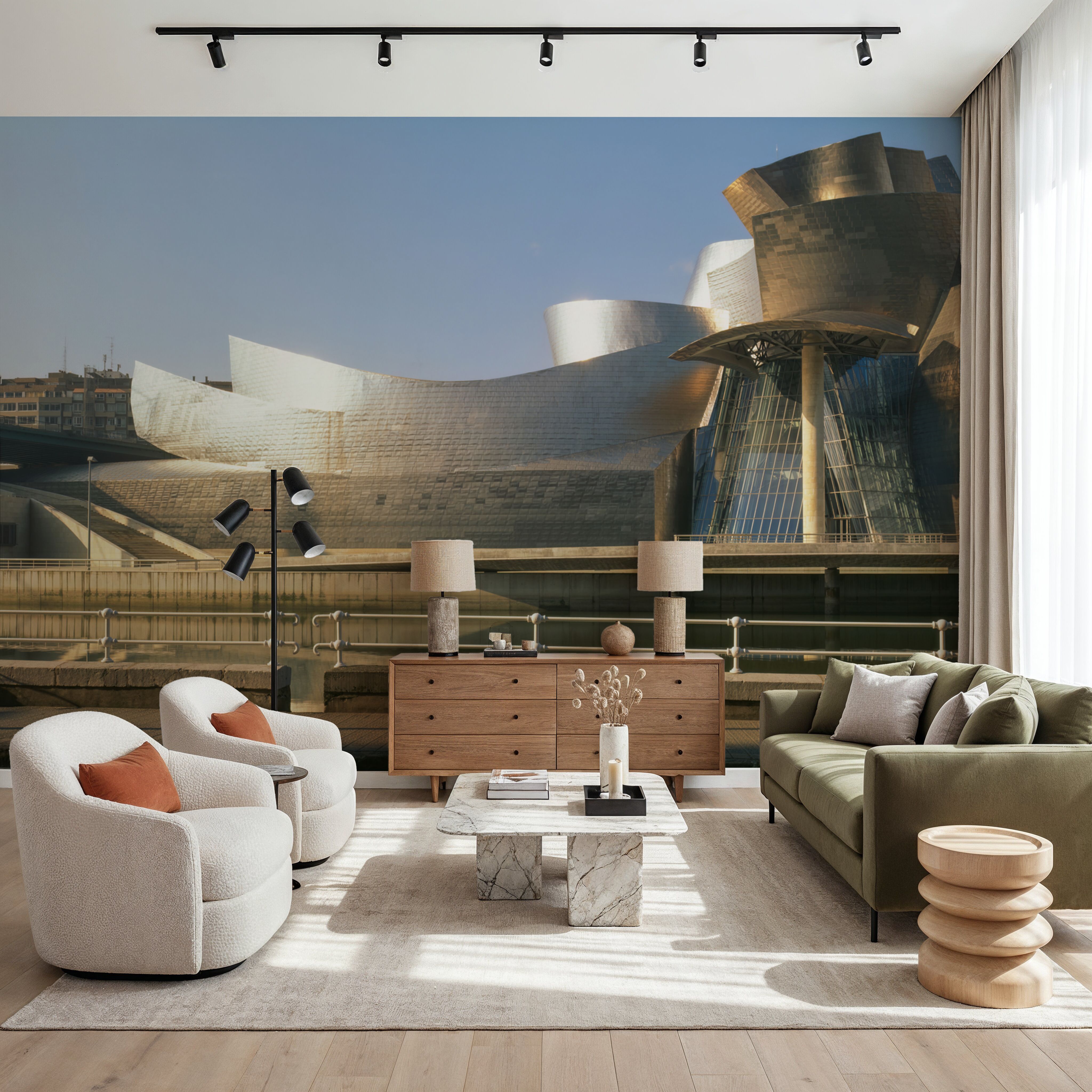 Metallic Riverfront Sculpture