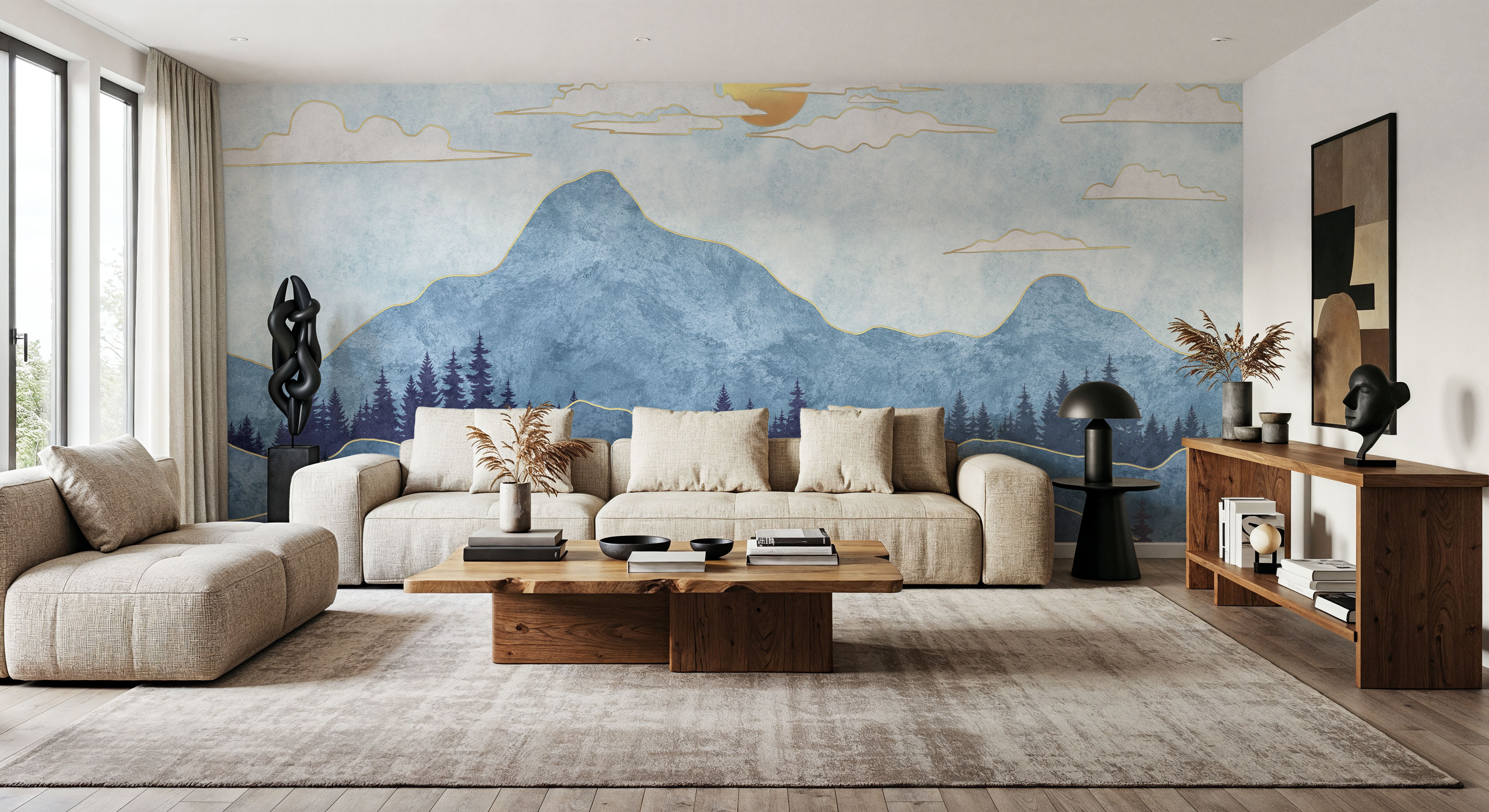 Blue Haze Mountains, Behang