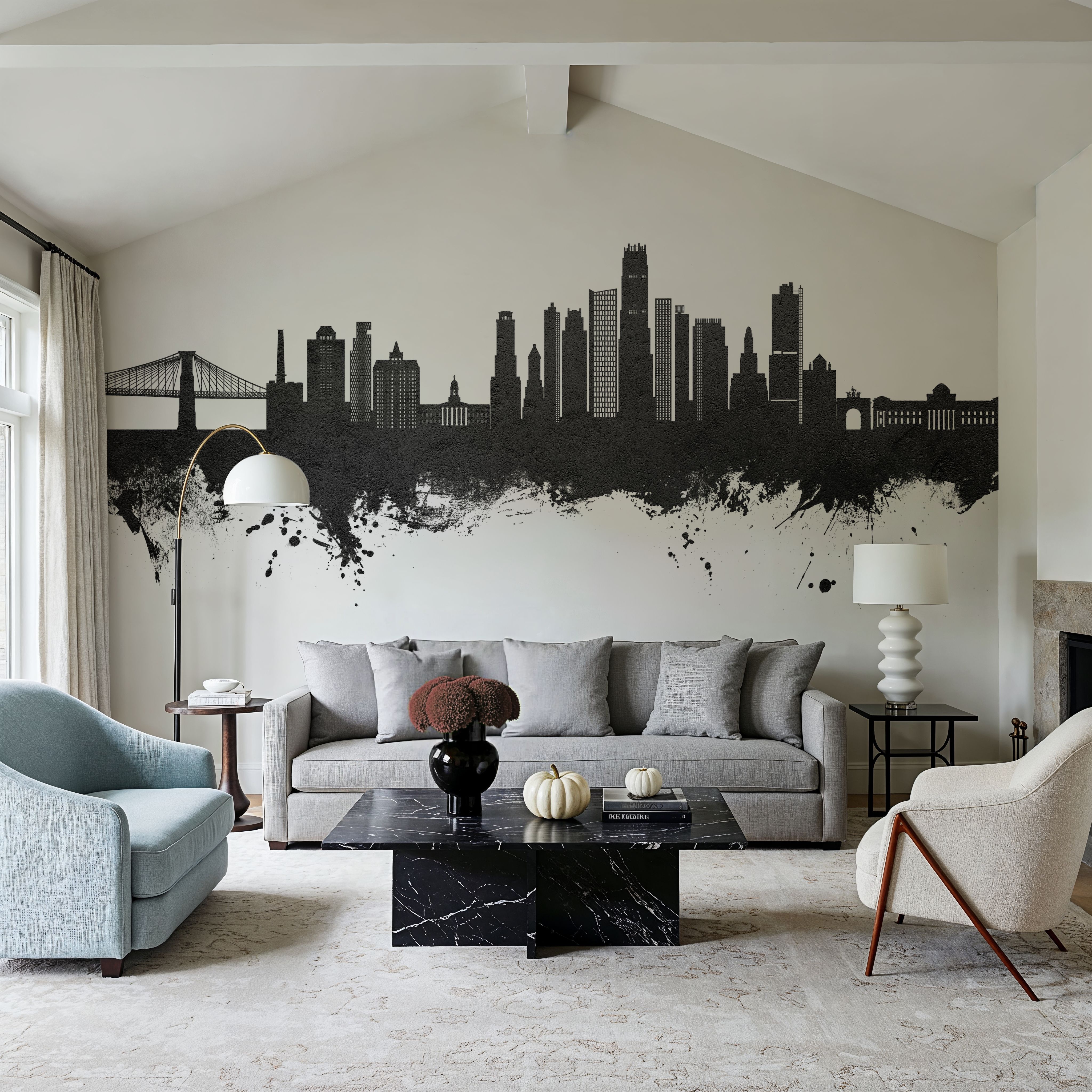 Brooklyn New York Skyline Black & White