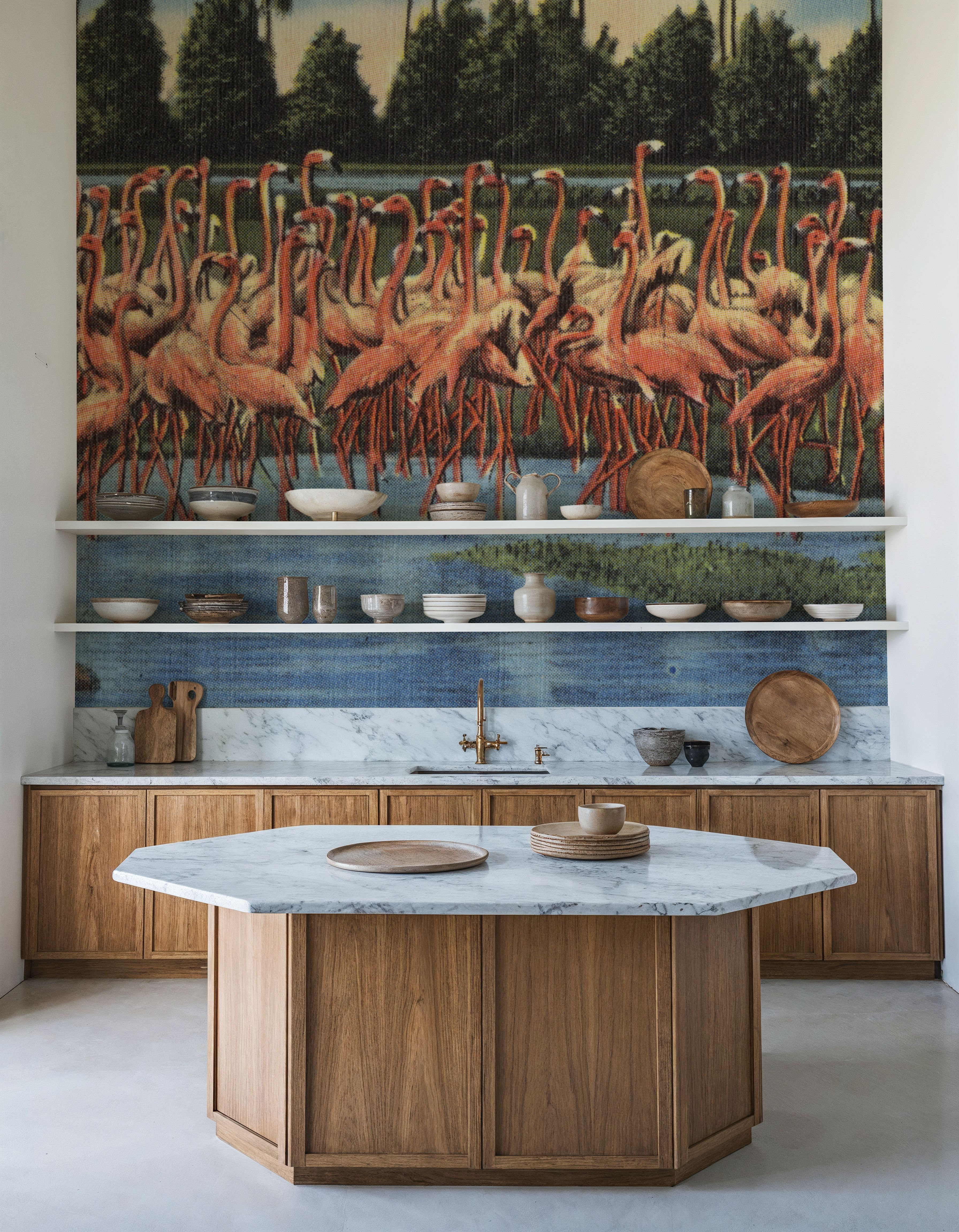 Flamingos - Screenprint Postcard