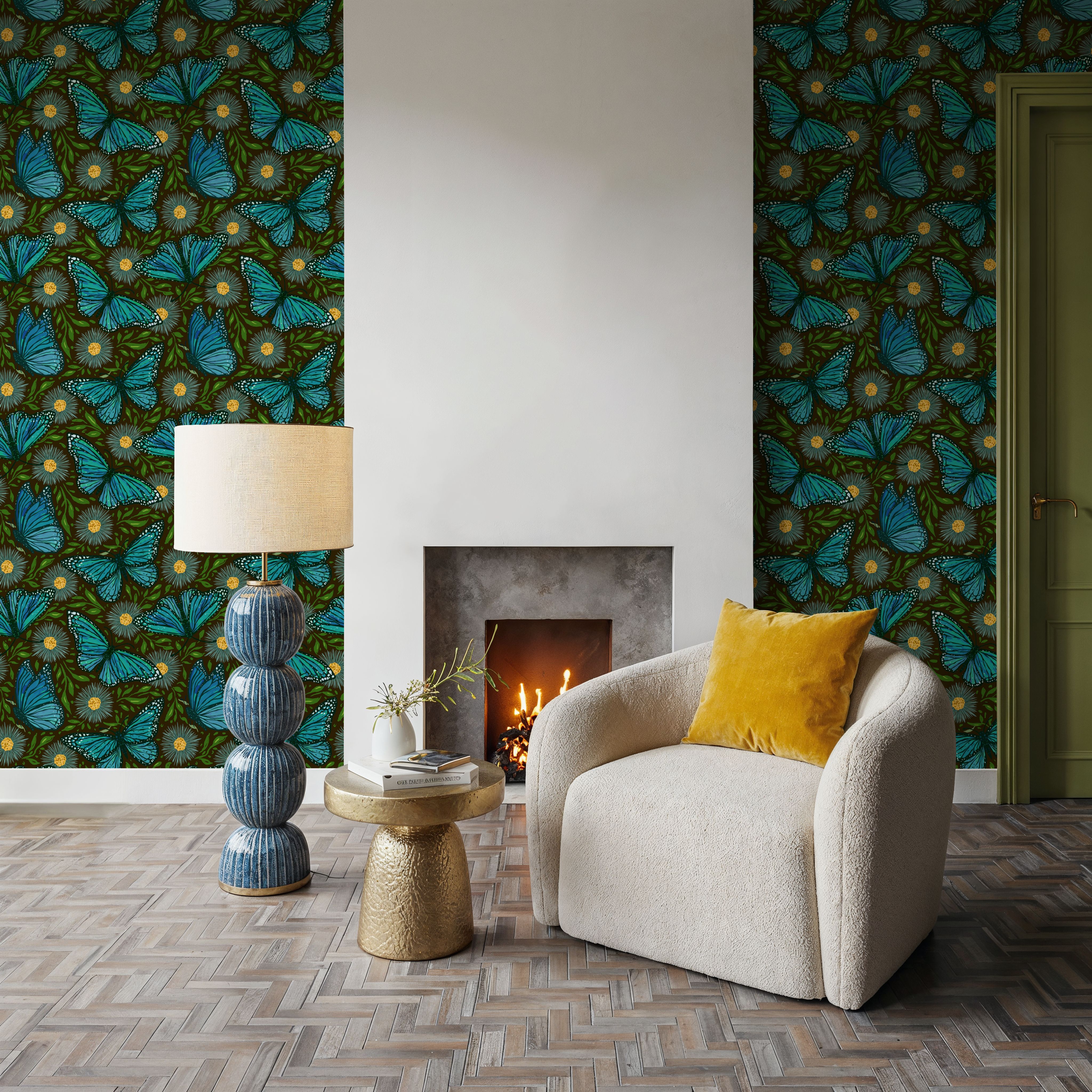 Papillion II, Aqua on Mud