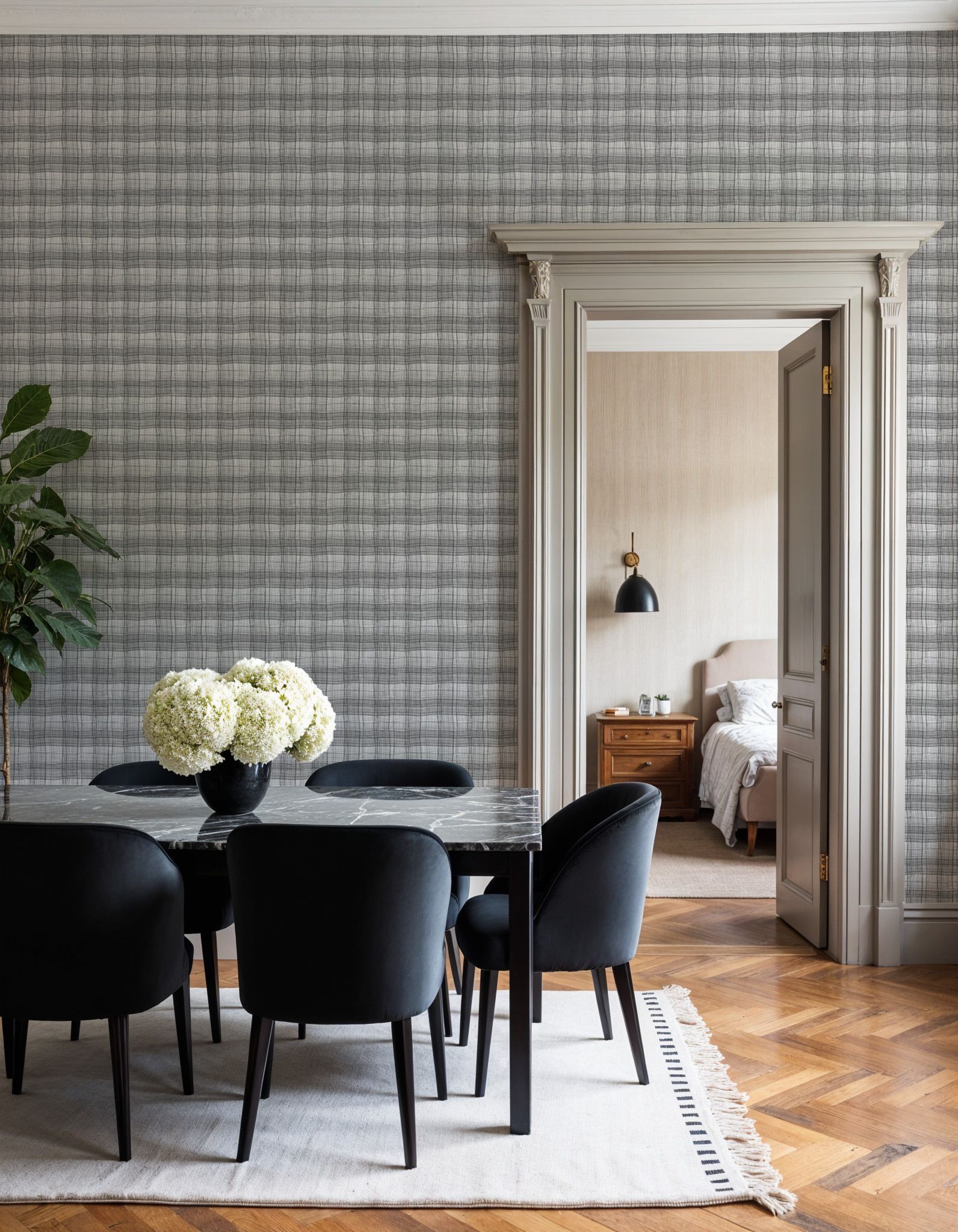 Stripy Gingham, Slate