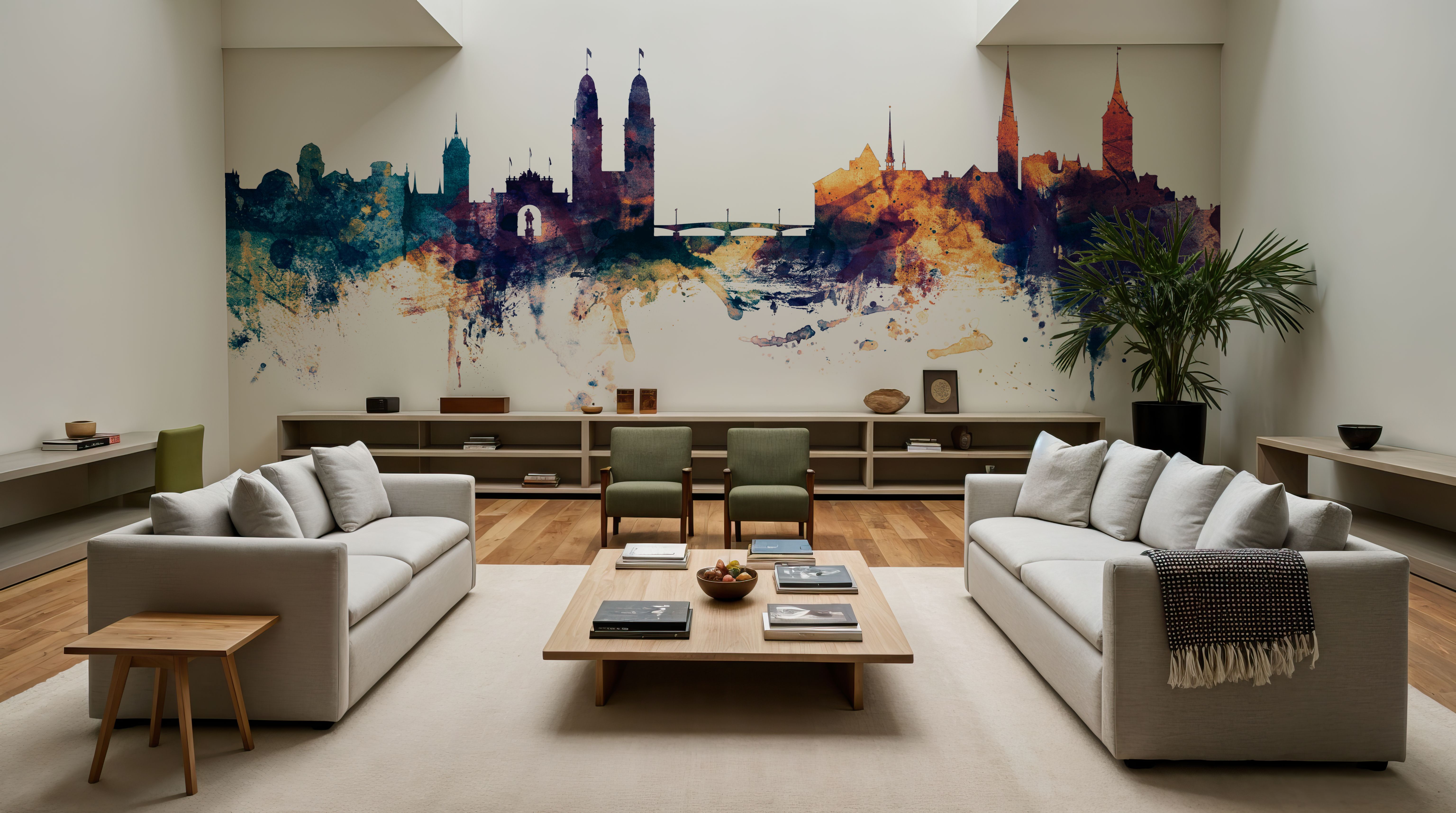 Zurich Switzerland Skyline Blue & Bronze