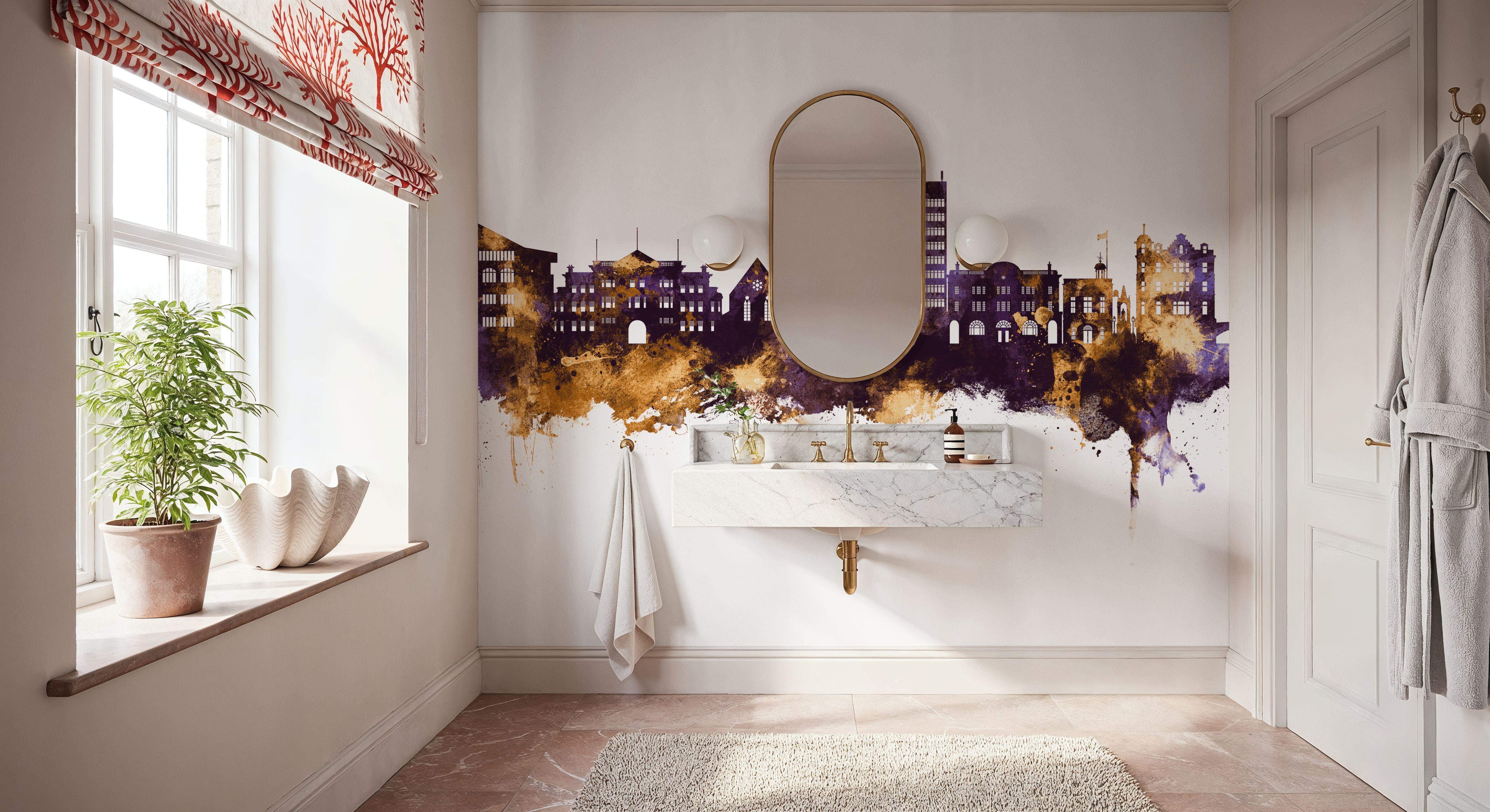 Maidstone England Skyline Purple & Gold, Papier peint