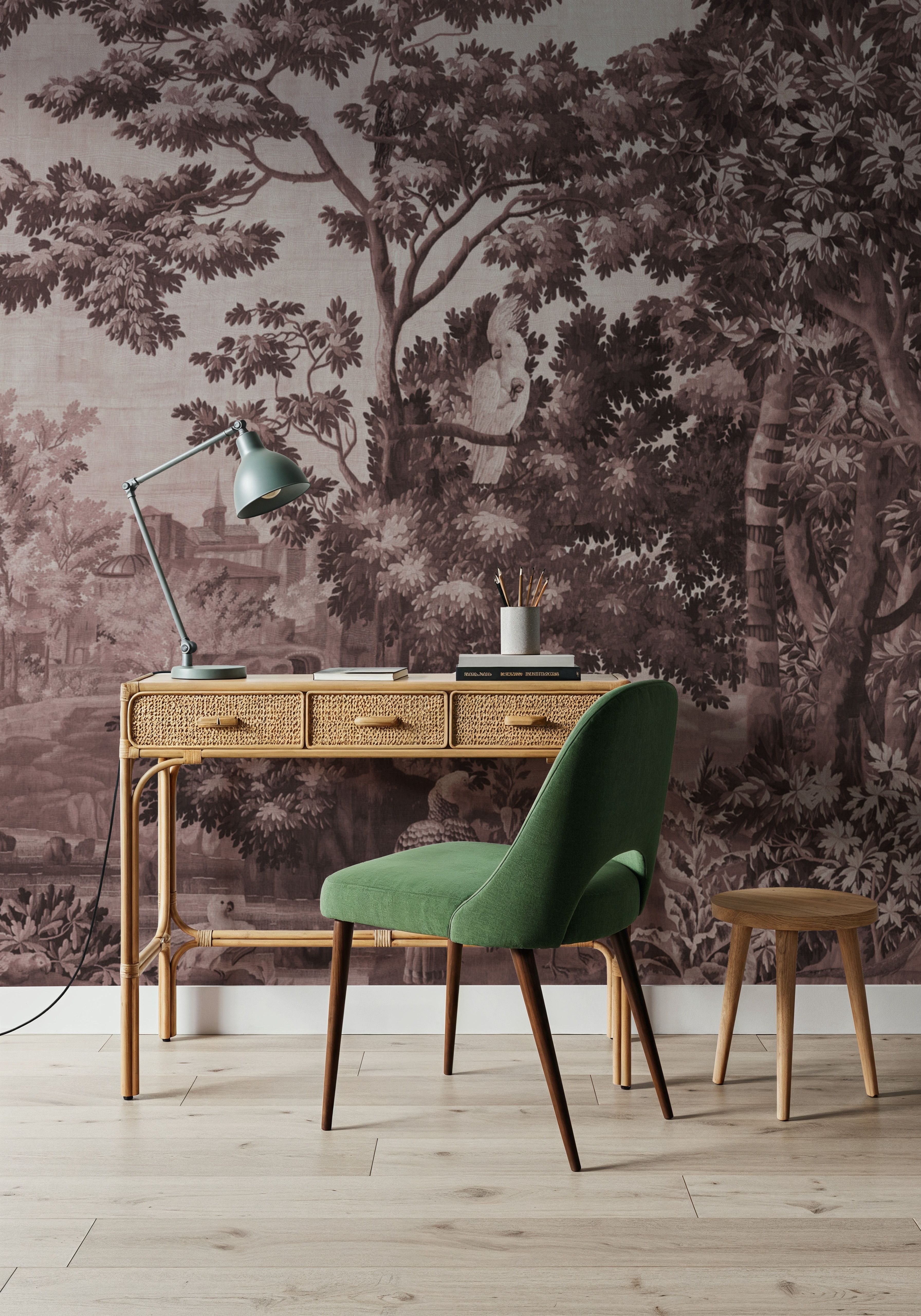 Enchanted Grove Tapestry, Burgundy