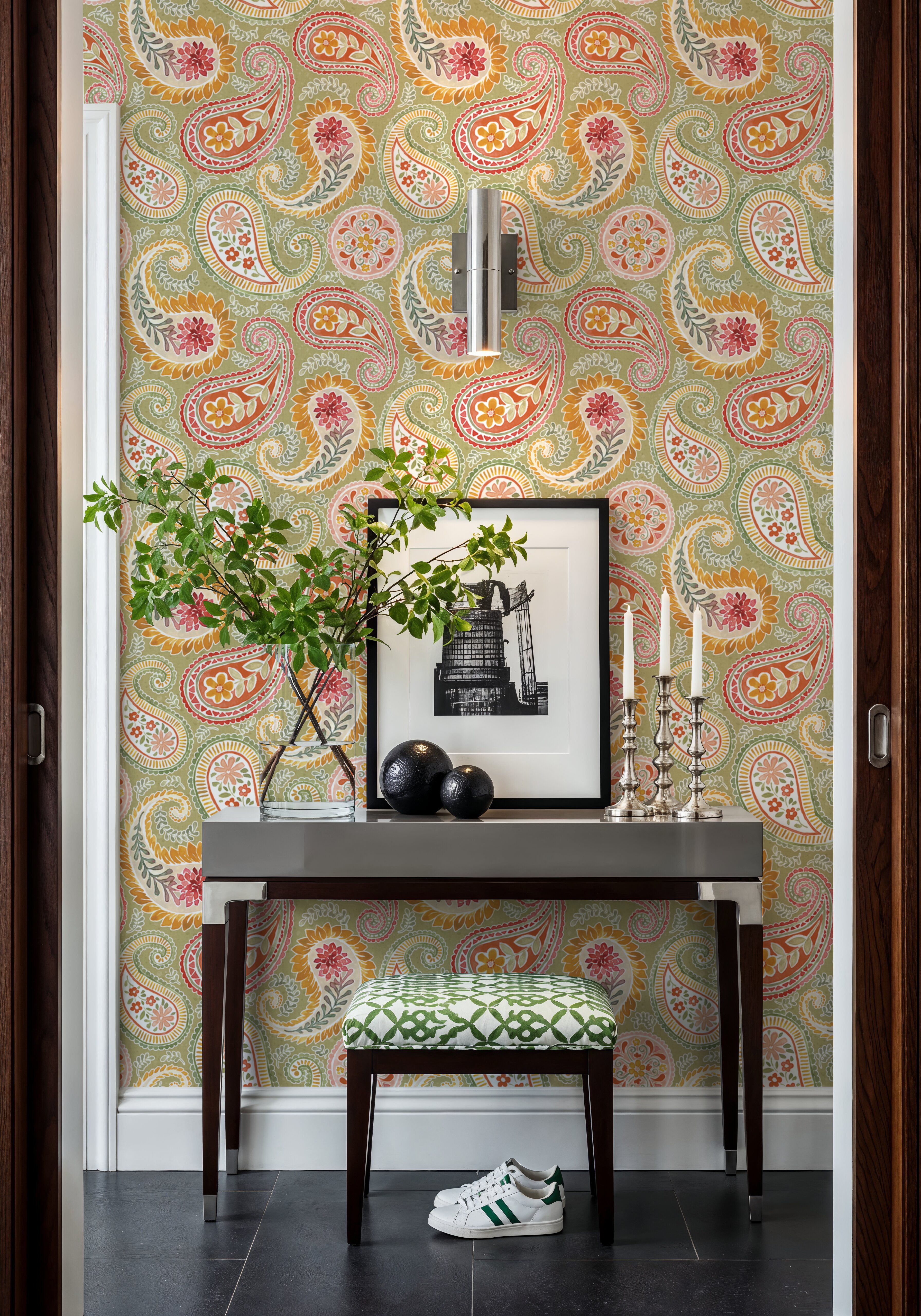 Harvest Paisley Swamp Green